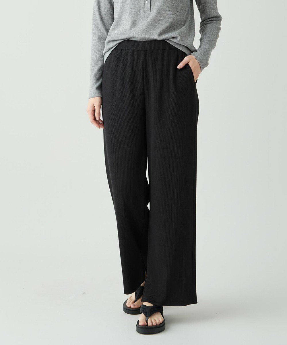 【エニー/ANY】のテレコイージーパンツ インテリア・キッズ・メンズ・レディースファッション・服の通販 founy(ファニー) 　ファッション　Fashion　レディースファッション　Fashion for Women　パンツ　Pants & Trousers　春　Spring　シンプル　Simple, Minimal　スリット　Slit, Slit Detail　テレコ　Ribbed, Rib Stitch　ロング　Long, Long-Length　S/S・春夏　SS, Spring/Summer, Warm Season　おすすめ　Recommended / Our Picks　夏　Summer　旅行　Travel　ブラック|ID: prp329100004871278 ipo3291000000036312150