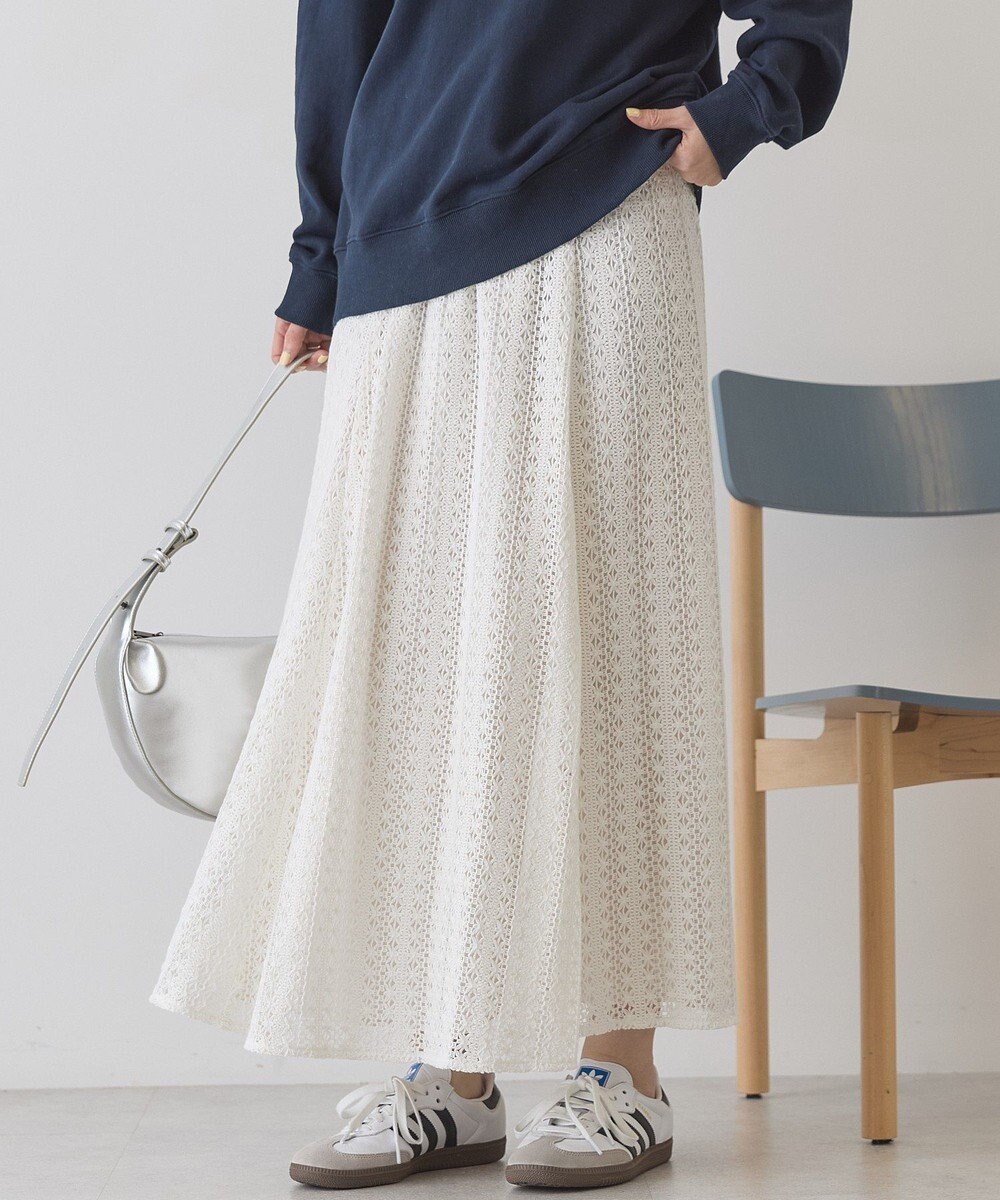 【アメリカンホリック/AMERICAN HOLIC】のレースロングマーメイドスカート 人気、トレンドファッション・服の通販 founy(ファニー) 　ファッション　Fashion　レディースファッション　Fashion for Women　スカート　Skirts　スウェット / スエット　Sweatshirt, Sweatwear　バランス　Balance, Style Balance　ポケット　Pocket, Pocket Detail　マーメイド　Mermaid, Fishtail Silhouette　リラックス　Relax, Relaxed Fit　レース　Lace, Lace Fabric　ロング　Long, Long-Length　エレガント 上品　Elegant　夏　Summer　春　Spring　S/S・春夏　SS, Spring/Summer, Warm Season　 other-1|ID: prp329100004871287 ipo3291000000036312220