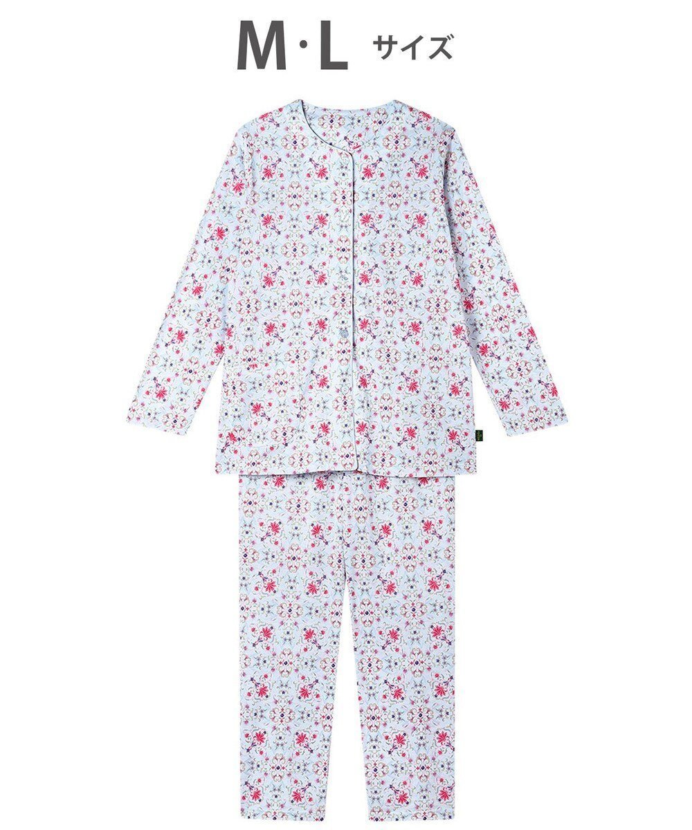 【ワコール/WACOAL】のパジャマ 長袖 長ズボン 綿100%(本体) 天竺素材 ミントン レディース NDX563 /ワコール インテリア・キッズ・メンズ・レディースファッション・服の通販 founy(ファニー) 　ファッション　Fashion　レディースファッション　Fashion for Women　トップス・カットソー　Cut & Sew Tops　コレクション　Collection, Seasonal Line　パジャマ　Pajamas, Sleepwear　ボトム　Bottoms, Lower Wear　長袖　Long Sleeve, Full Sleeve　サックス|ID: prp329100004871297 ipo3291000000036312312