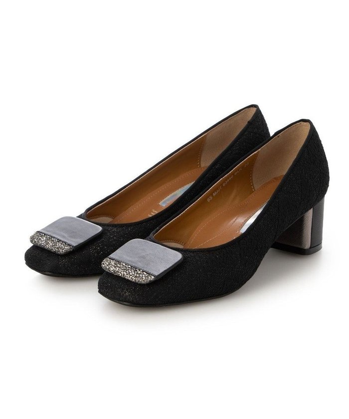 【モード エ ジャコモ/MODE ET JACOMO】のMODE ET JACOMO メタリックアクセント スクエアパンプス インテリア・キッズ・メンズ・レディースファッション・服の通販 founy(ファニー) https://founy.com/ ファッション Fashion レディースファッション Fashion for Women オケージョン Occasion Wear クール Cool, Chic グリッター Glitter, Sparkle シューズ Shoes, Footwear スクエア Square, Square Shape モチーフ Motif, Design Theme レース Lace, Lace Fabric エレガント 上品 Elegant 入学式 Entrance Ceremony |ID: prp329100004871309 ipo3291000000036312436