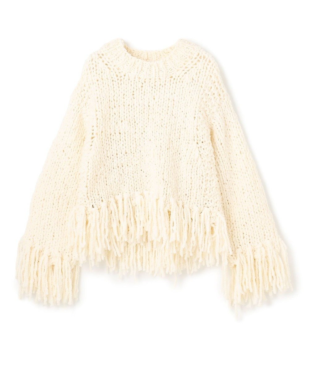 【アンクレイヴ/uncrave】のフリンジプルオーバー インテリア・キッズ・メンズ・レディースファッション・服の通販 founy(ファニー) 　ファッション　Fashion　レディースファッション　Fashion for Women　トップス・カットソー　Cut & Sew Tops　ニット　Knit Tops & Sweaters　カジュアルプルオーバー・ニットトップス　Pullovers & Knit Tops / Casual Pullovers　セーター　Sweater, Knitwear　ハンド　Hand, Handmade　フリンジ　Fringe, Tassel　A/W・秋冬　Autumn/Winter　ホワイト系|ID: prp329100004871325 ipo3291000000036312592