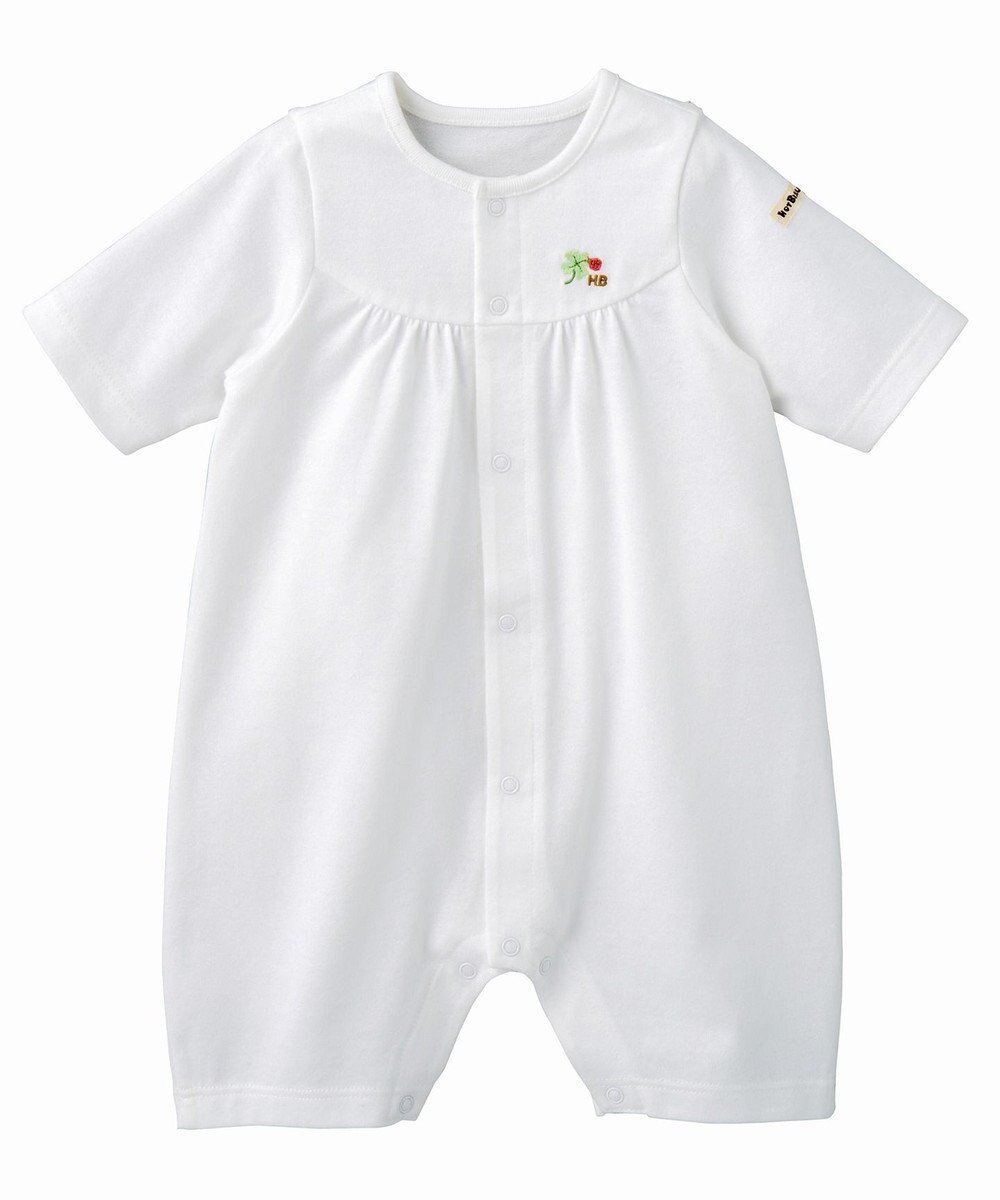 【ミキハウスホットビスケッツ/MIKI HOUSE HOT BISCUITS / KIDS】の【50-60cm】 天竺素材 ワンポイント プレオール インテリア・キッズ・メンズ・レディースファッション・服の通販 founy(ファニー) 　ファッション　Fashion　キッズファッション　Fashion for Kids　ドレス　Dress, One-Piece　ベビー　Baby, Babywear　ワンポイント　One Point, Statement Accent　夏　Summer　春　Spring　S/S・春夏　SS, Spring/Summer, Warm Season　無地　Plain, Solid Color　白|ID: prp329100004871622 ipo3291000000036322296