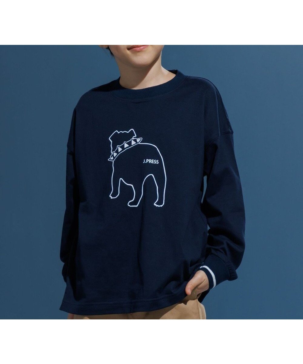 【ジェイ プレス/J.PRESS / KIDS】の【100-130cm】バックブル ラインプリント カットソー インテリア・キッズ・メンズ・レディースファッション・服の通販 founy(ファニー) ファッション Fashion キッズファッション Fashion for Kids トップス・カットソー Cut & Sew Tops 春 Spring カットソー Cut and Sewn Top スマホ Smartphone, Mobile Device デニム Denim, Jeans Material トレンド Trend, Trending Now 人気 Popular, Best Seller 長袖 Long Sleeve, Full Sleeve プリント Print, Printed Pattern ベーシック Basic, Essential モチーフ Motif, Design Theme リラックス Relax, Relaxed Fit ワンポイント One Point, Statement Accent S/S・春夏 SS, Spring/Summer, Warm Season 夏 Summer 2026年 2026 ネイビー系|ID: prp329100004871629 ipo3291000000036322319