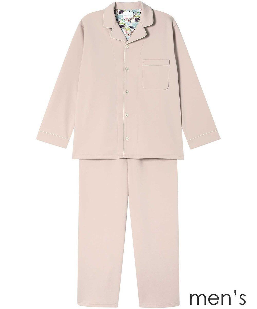 【ウンナナクール/une nana cool / MEN】の【綿混】ハイゲージダブルエアー メンズ長袖開襟 MADE WITH LIBERTY FABRIC インテリア・キッズ・メンズ・レディースファッション・服の通販 founy(ファニー) 　ファッション　Fashion　メンズファッション　Fashion for Men　秋　Autumn　長袖　Long Sleeve, Full Sleeve　バランス　Balance, Style Balance　パイピング　Piping, Trim Design　パジャマ　Pajamas, Sleepwear　プリント　Print, Printed Pattern　ボトム　Bottoms, Lower Wear　ポケット　Pocket, Pocket Detail　メンズ　Men's, Menswear　リラックス　Relax, Relaxed Fit　おすすめ　Recommended / Our Picks　ベージュ|ID: prp329100004871691 ipo3291000000036322519