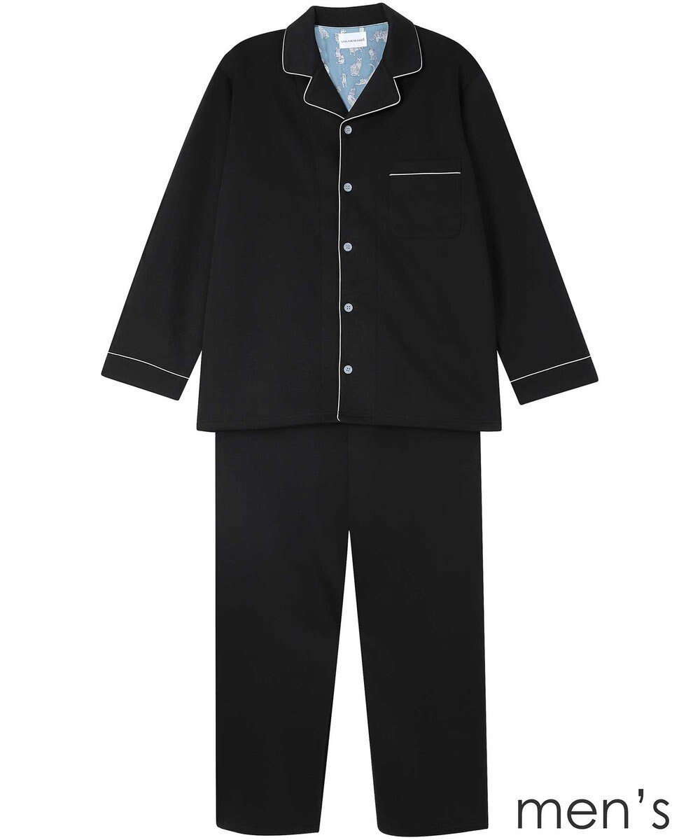 【ウンナナクール/une nana cool / MEN】の【綿混】ハイゲージダブルエアー メンズ長袖開襟 MADE WITH LIBERTY FABRIC インテリア・キッズ・メンズ・レディースファッション・服の通販 founy(ファニー) 　ファッション　Fashion　メンズファッション　Fashion for Men　秋　Autumn　長袖　Long Sleeve, Full Sleeve　バランス　Balance, Style Balance　パイピング　Piping, Trim Design　パジャマ　Pajamas, Sleepwear　プリント　Print, Printed Pattern　ボトム　Bottoms, Lower Wear　ポケット　Pocket, Pocket Detail　メンズ　Men's, Menswear　リラックス　Relax, Relaxed Fit　おすすめ　Recommended / Our Picks　ブラック|ID: prp329100004871691 ipo3291000000036322520