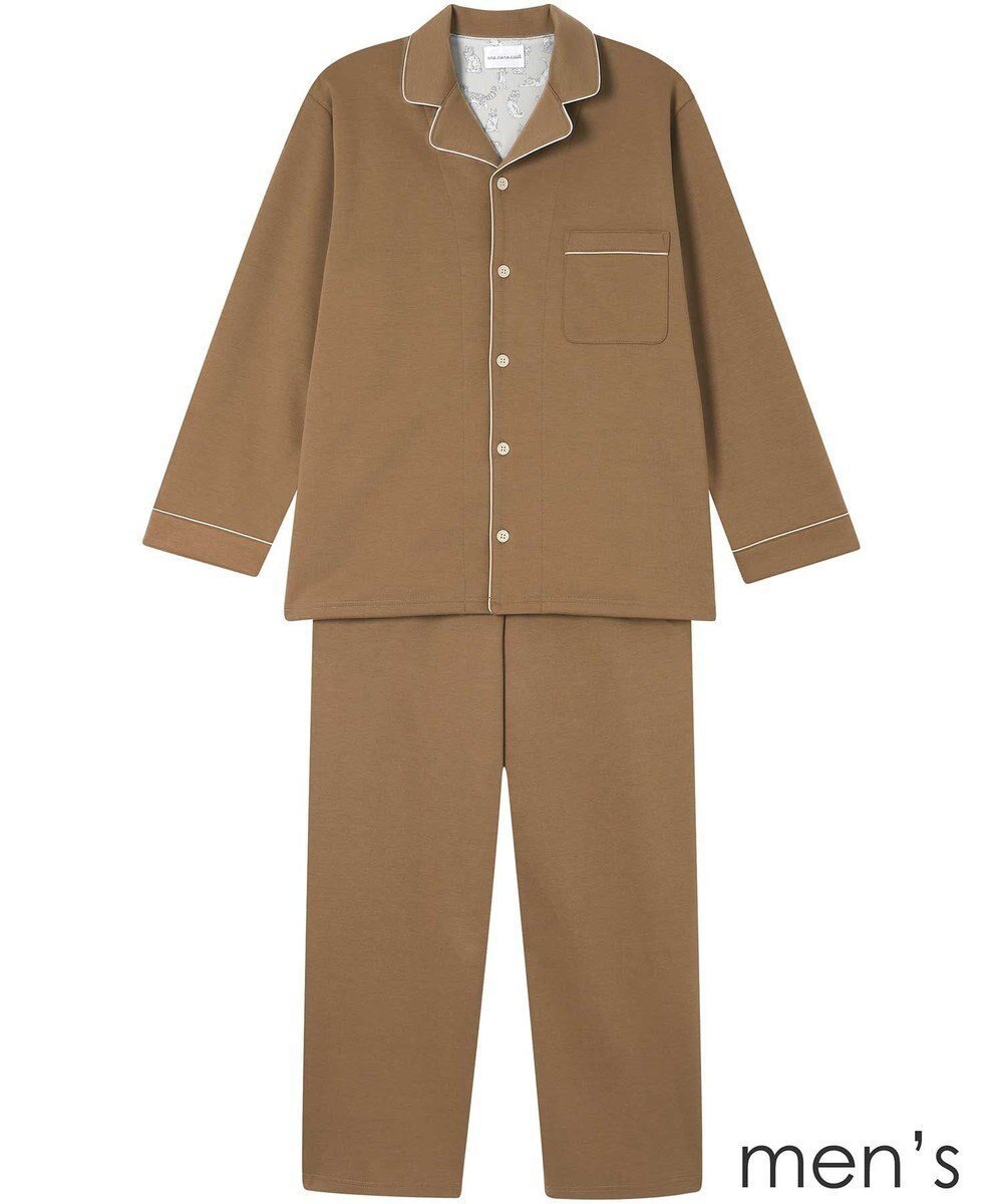 【ウンナナクール/une nana cool / MEN】の【綿混】ハイゲージダブルエアー メンズ長袖開襟 MADE WITH LIBERTY FABRIC インテリア・キッズ・メンズ・レディースファッション・服の通販 founy(ファニー) 　ファッション　Fashion　メンズファッション　Fashion for Men　秋　Autumn　長袖　Long Sleeve, Full Sleeve　バランス　Balance, Style Balance　パイピング　Piping, Trim Design　パジャマ　Pajamas, Sleepwear　プリント　Print, Printed Pattern　ボトム　Bottoms, Lower Wear　ポケット　Pocket, Pocket Detail　メンズ　Men's, Menswear　リラックス　Relax, Relaxed Fit　おすすめ　Recommended / Our Picks　ブラウン|ID: prp329100004871691 ipo3291000000036322525