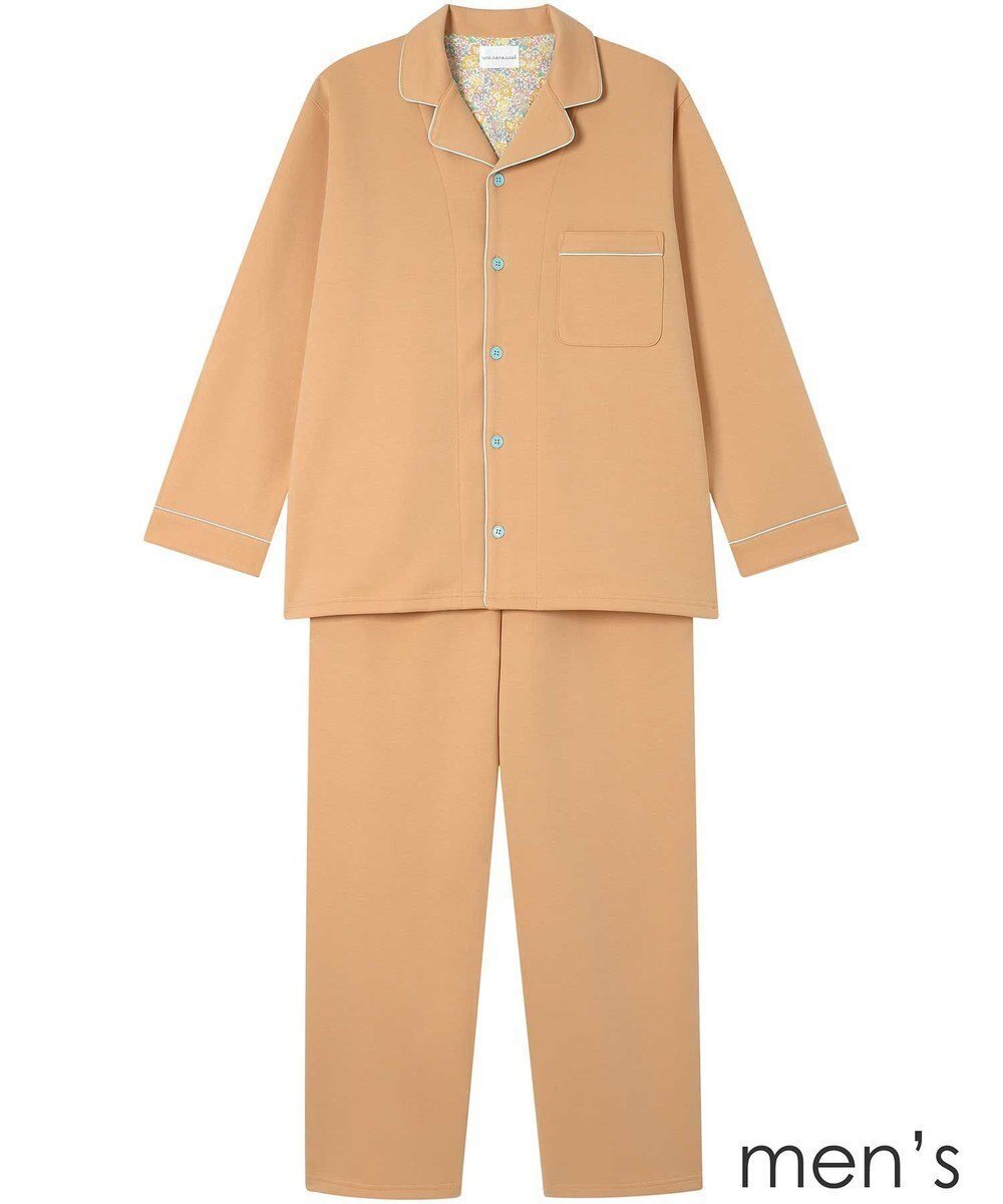 【ウンナナクール/une nana cool / MEN】の【綿混】ハイゲージダブルエアー メンズ長袖開襟 MADE WITH LIBERTY FABRIC インテリア・キッズ・メンズ・レディースファッション・服の通販 founy(ファニー) 　ファッション　Fashion　メンズファッション　Fashion for Men　秋　Autumn　長袖　Long Sleeve, Full Sleeve　バランス　Balance, Style Balance　パイピング　Piping, Trim Design　パジャマ　Pajamas, Sleepwear　プリント　Print, Printed Pattern　ボトム　Bottoms, Lower Wear　ポケット　Pocket, Pocket Detail　メンズ　Men's, Menswear　リラックス　Relax, Relaxed Fit　おすすめ　Recommended / Our Picks　オレンジ|ID: prp329100004871691 ipo3291000000036322526