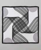 【五大陸/gotairiku / MEN】の首にも巻ける【2WAY/日本製】シルク100% ポケットチーフ(幾何学柄) ライトグレー系8|ID: prp329100004871694 ipo3291000000036322539