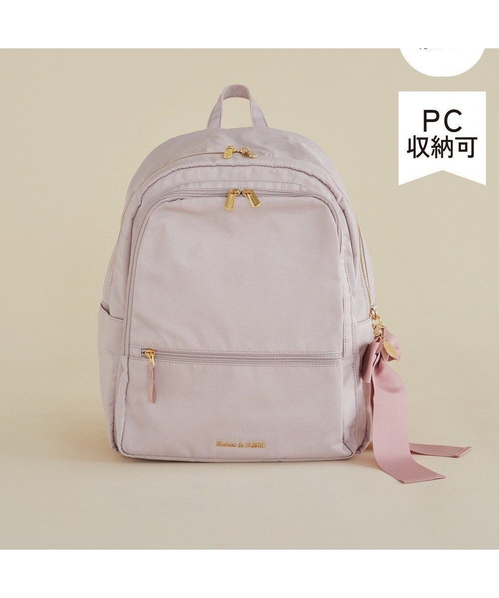 【メゾンドフルール/Maison de FLEUR】の撥水加工ポケットリボンリュック インテリア・キッズ・メンズ・レディースファッション・服の通販 founy(ファニー) 　ファッション　Fashion　レディースファッション　Fashion for Women　バッグ　Bags　ショルダー　Shoulder, Shoulder Strap　チャーム　Charm, Pendant　ポケット　Pocket, Pocket Detail　リュック　Backpack, Rucksack　Grayish Pink|ID: prp329100004871706 ipo3291000000036322585