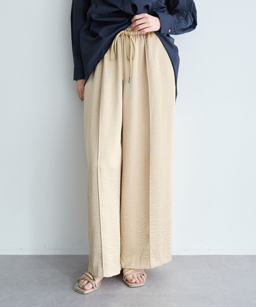 【イェッカ ヴェッカ/YECCA VECCA】のヴィンテージサテンイージーパンツ インテリア・キッズ・メンズ・レディースファッション・服の通販 founy(ファニー) ファッション Fashion レディースファッション Fashion for Women パンツ Pants & Trousers ドローコード Drawcord, Drawstring Cord フレア Flare, Flared ポケット Pocket, Pocket Detail リラックス Relax, Relaxed Fit ワイド Wide, Wide Fit 夏 Summer 旅行 Travel 春 Spring S/S・春夏 SS, Spring/Summer, Warm Season Beige|ID: prp329100004871744 ipo3291000000036322759