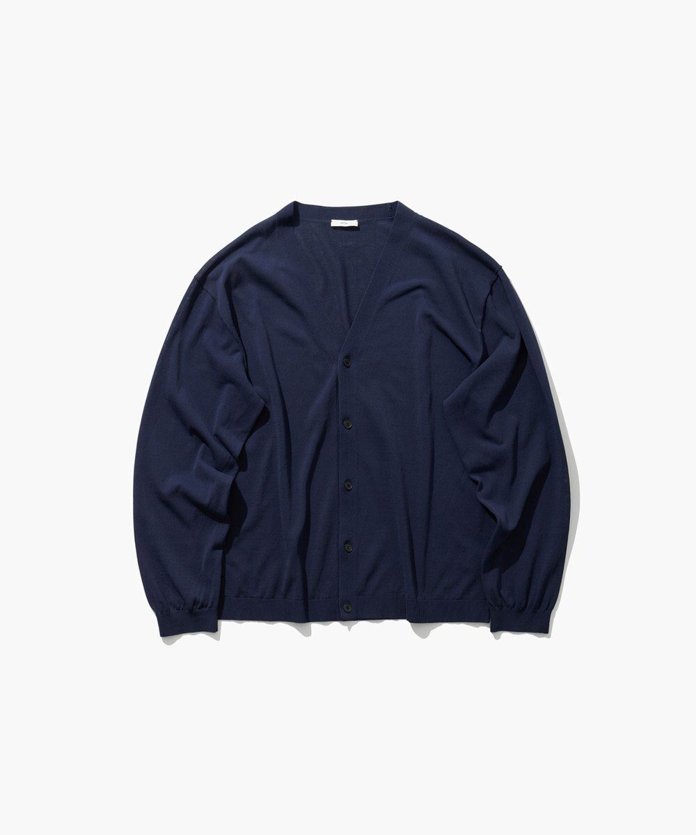【エイトン/ATON】のFINE ICE COTTON Vネックカーディガン - UNISEX インテリア・キッズ・メンズ・レディースファッション・服の通販 founy(ファニー) 　ファッション　Fashion　レディースファッション　Fashion for Women　トップス・カットソー　Cut & Sew Tops　カーディガン・羽織り　Layered Style Cardigans　Vネックトップス　V-Neck Tops / V-Cut Neckline Shirts　ユニセックス　Unisex, Genderless　カーディガン　Cardigan, Knitwear　夏　Summer　春　Spring　S/S・春夏　SS, Spring/Summer, Warm Season　NAVY|ID: prp329100004871748 ipo3291000000036322778