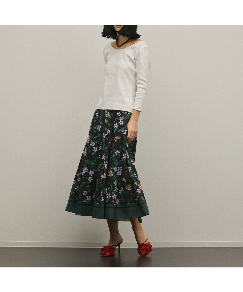 【グレース コンチネンタル/GRACE CONTINENTAL】のプリントタックフレアスカート インテリア・キッズ・メンズ・レディースファッション・服の通販 founy(ファニー) ファッション Fashion レディースファッション Fashion for Women スカート Skirts Aライン・フレアスカート A-Line & Flared Skirts フレア Flare, Flared モチーフ Motif, Design Theme 夏 Summer 春 Spring S/S・春夏 SS, Spring/Summer, Warm Season ブラック|ID: prp329100004871796 ipo3291000000036322937