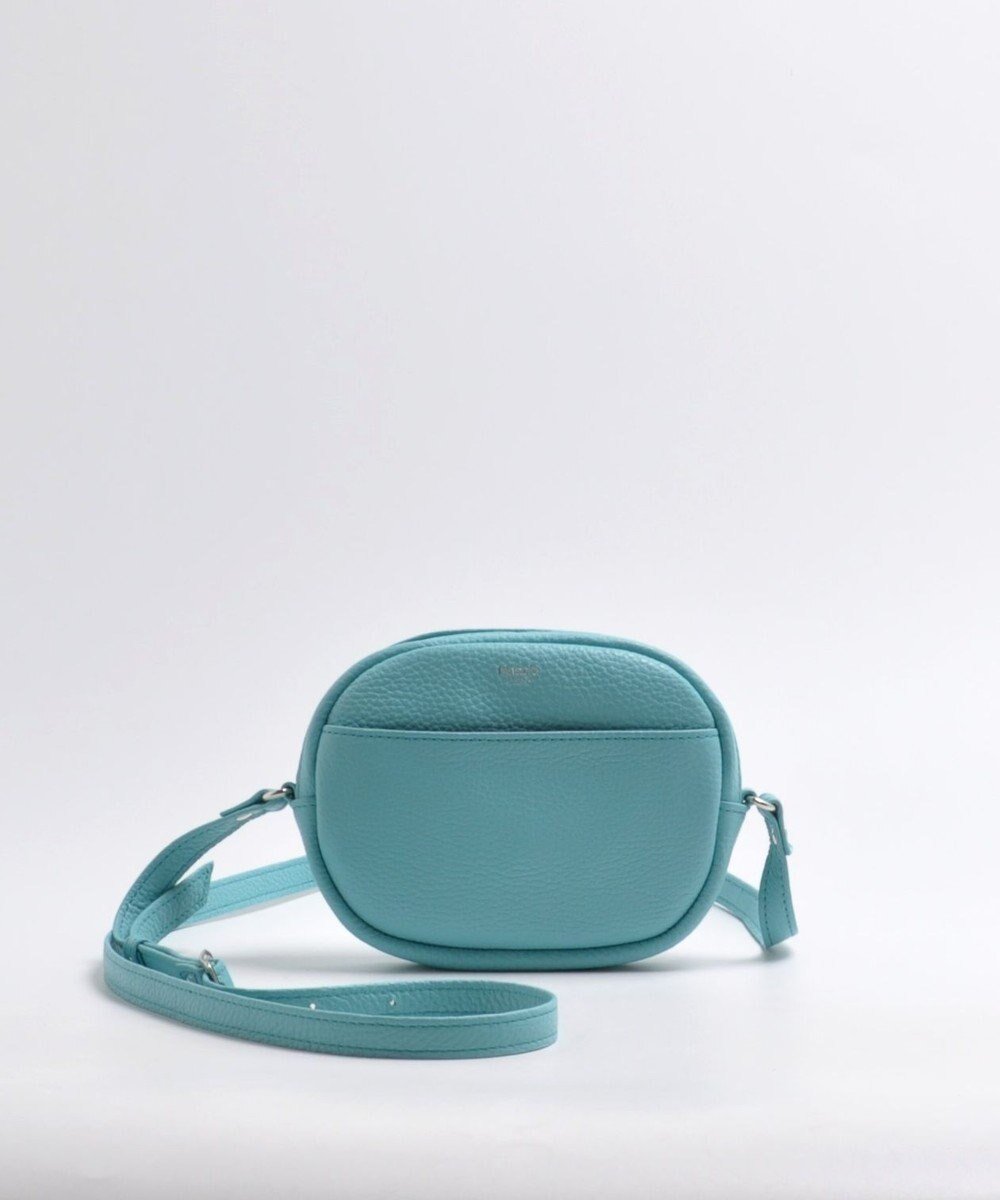 【ブランクレ/blancle】のシュリンクレザー ラウンドショルダーバッグ インテリア・キッズ・メンズ・レディースファッション・服の通販 founy(ファニー) 　ファッション　Fashion　レディースファッション　Fashion for Women　バッグ　Bags　イタリア　Italy　コンパクト　Compact, Small Size　シンプル　Simple, Minimal　財布　Wallet, Purse　フォルム　Silhouette, Form　フロント　Front, Front Design　ポケット　Pocket, Pocket Detail　ポシェット　Pochette, Mini Bag　ラウンド　Round, Round Neck　エレガント 上品　Elegant　ROBIN EGG BLUE|ID: prp329100004871802 ipo3291000000036322957