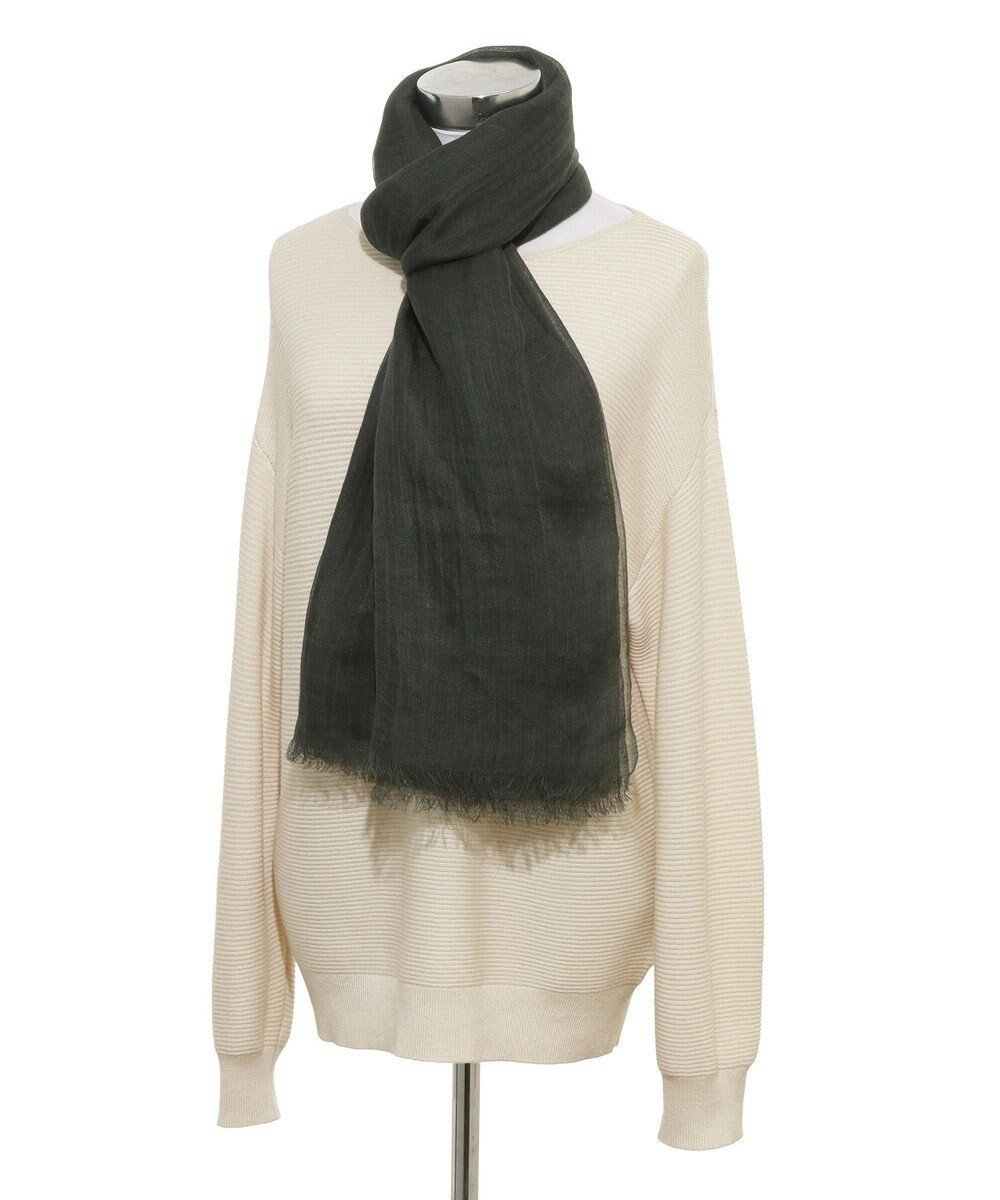 【ムーンバット/MOONBAT】のFURLA (フルラ) 無地ストール 麻 カシミヤ 180cm×85cm 手洗い可能 インテリア・キッズ・メンズ・レディースファッション・服の通販 founy(ファニー) 　ファッション　Fashion　レディースファッション　Fashion for Women　イタリア　Italy　エレガント 上品　Elegant　ショール　Shawl, Wrap　ストール　Stole, Wrap　パターン　Pattern, Design Print　夏　Summer　春　Spring　S/S・春夏　SS, Spring/Summer, Warm Season　無地　Plain, Solid Color　ダークグリーン|ID: prp329100004871803 ipo3291000000036322966