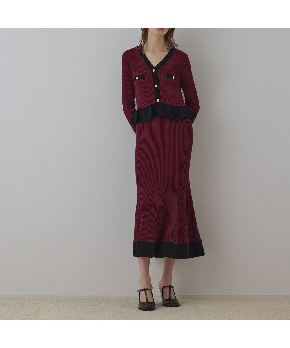 【グレース コンチネンタル/GRACE CONTINENTAL】のバイカラーニットワンピース インテリア・キッズ・メンズ・レディースファッション・服の通販 founy(ファニー) ファッション Fashion レディースファッション Fashion for Women ワンピース Dresses ニットワンピース Knit Dresses コンシャス Conscious, Bodycon フリル Frill, Ruffle ペプラム Peplum, Flared Hem マーメイド Mermaid, Fishtail Silhouette A/W・秋冬 Autumn/Winter おすすめ Recommended / Our Picks エレガント 上品 Elegant ボルドー|ID: prp329100004871814 ipo3291000000036323064