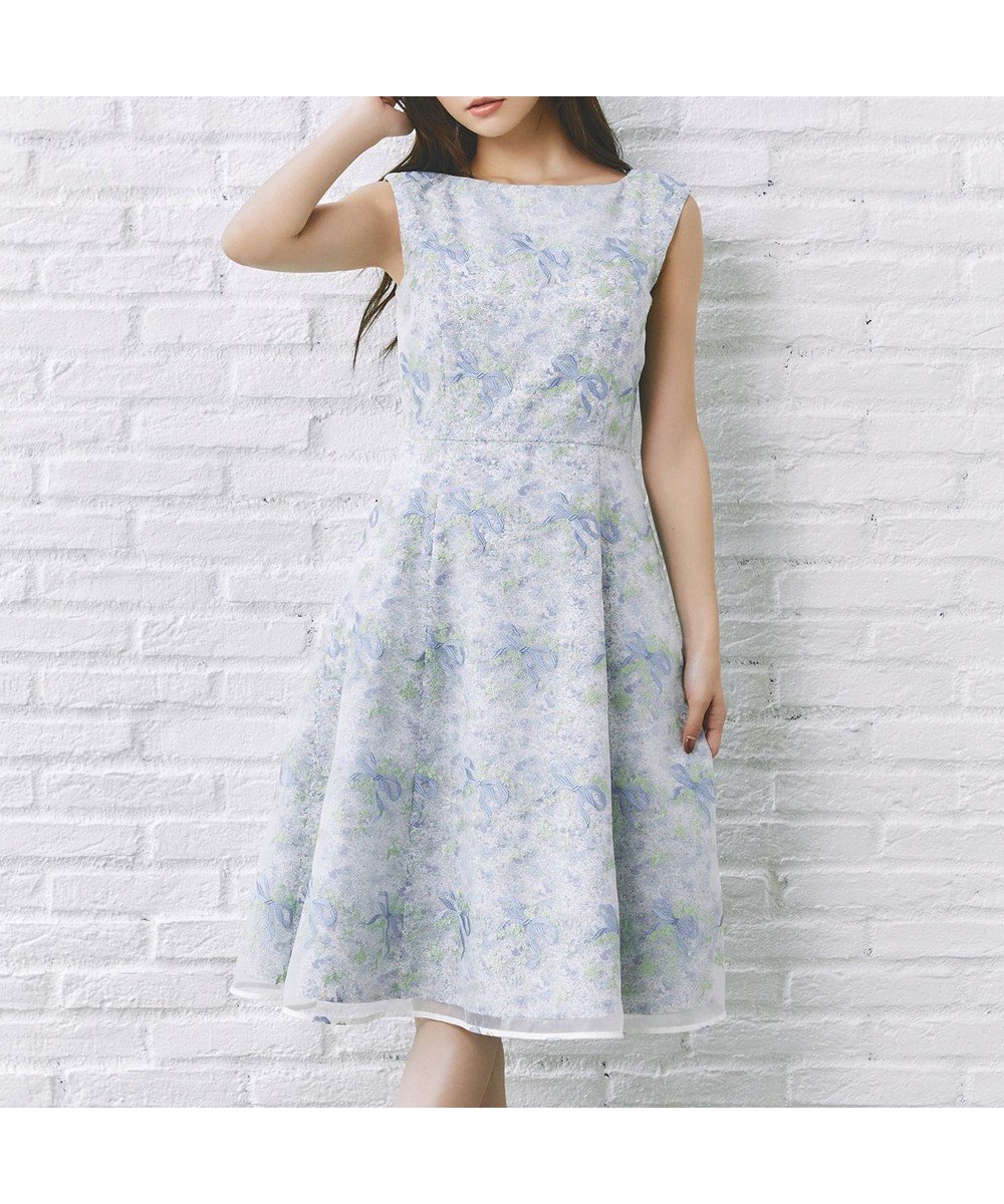 【トッカ/TOCCA】の【キャンセル分販売!】【00サイズあり・洗える・消臭】FLORAL MELODY ドレス インテリア・キッズ・メンズ・レディースファッション・服の通販 founy(ファニー) ファッション Fashion レディースファッション Fashion for Women ワンピース Dresses フォーマル・パーティードレス・結婚式用ドレス Elegant & Casual Dresses オーガンジー Organza Fabric シンプル Simple, Minimal ドレス Dress, One-Piece ファブリック Fabric, Textile プリント Print, Printed Pattern ボレロ Bolero, Short Cardigan モチーフ Motif, Design Theme リボン Ribbon, Bow 夏 Summer S/S・春夏 SS, Spring/Summer, Warm Season 洗える Machine Washable A/W・秋冬 Autumn/Winter ブルー系|ID: prp329100004871818 ipo3291000000036323086