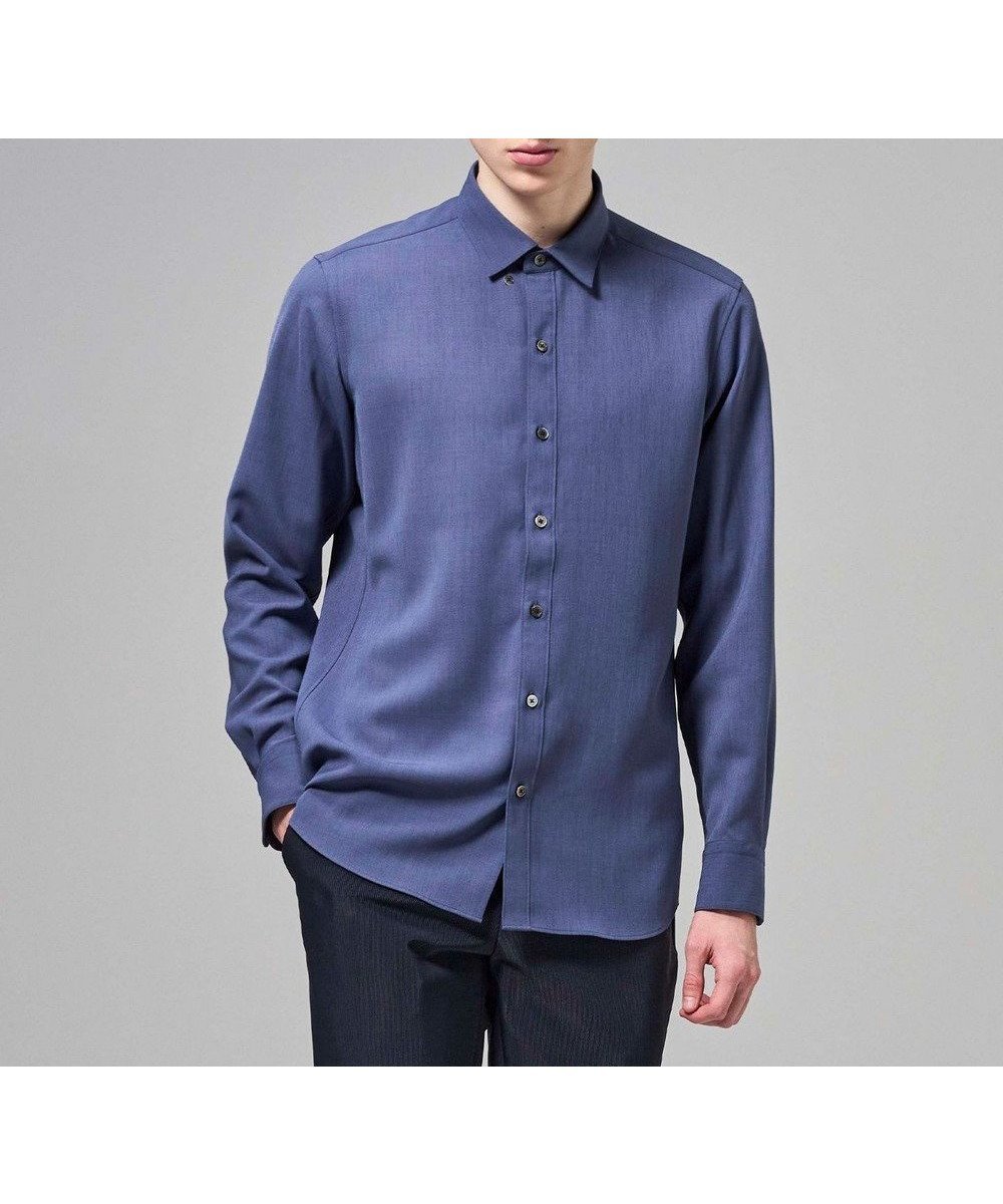 【ジョゼフ オム/JOSEPH HOMME / MEN】の【機能素材】テクノボイルストレッチ レギュラーカラーシャツ インテリア・キッズ・メンズ・レディースファッション・服の通販 founy(ファニー) 　ファッション　Fashion　メンズファッション　Fashion for Men　トップス・カットソー　Cut & Sew Tops　メンズシャツ　Shirts　インナー　Innerwear　シェイプ　Shape, Slim Fit　シンプル　Simple, Minimal　ジャケット　Jacket, Outerwear　エレガント 上品　Elegant　夏　Summer　春　Spring　S/S・春夏　SS, Spring/Summer, Warm Season　ネイビー系|ID: prp329100004871961 ipo3291000000036326692