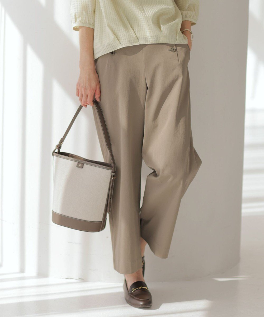 【ジェイ プレス/J.PRESS】の【洗える・接触冷感・UVケア・吸水速乾・防透け】麻シェルドライ ワイドストレート マリン パンツ インテリア・キッズ・メンズ・レディースファッション・服の通販 founy(ファニー) 　ファッション　Fashion　レディースファッション　Fashion for Women　パンツ　Pants & Trousers　春　Spring　洗える　Machine Washable　カットソー　Cut and Sewn Top　吸水　Absorbent, Quick-Dry　ストレート　Straight, Straight Cut　定番　Standard, Basic Item　フロント　Front, Front Design　ポケット　Pocket, Pocket Detail　ワイド　Wide, Wide Fit　S/S・春夏　SS, Spring/Summer, Warm Season　夏　Summer　カーキ系|ID: prp329100004871979 ipo3291000000036326779