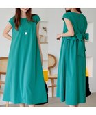 【ティアクラッセ/Tiaclasse】の【2WAY・洗える】ウエストリボンフレンチスリーブマキシワンピース グリーン|ID: prp329100004871984 ipo3291000000036326795