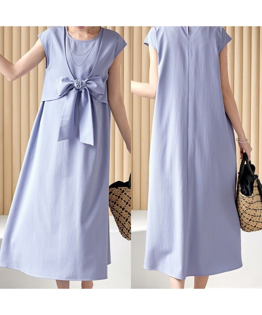 【ティアクラッセ/Tiaclasse】の【2WAY・洗える】ウエストリボンフレンチスリーブマキシワンピース インテリア・キッズ・メンズ・レディースファッション・服の通販 founy(ファニー) ファッション Fashion レディースファッション Fashion for Women ワンピース Dresses マキシ丈ワンピース・ロングドレス Maxi Dresses / Long One-Pieces アクセサリー Fashion Accessories ウォッシャブル Machine Washable 春 Spring 洗える Machine Washable 秋 Autumn カーディガン Cardigan, Knitwear サンダル Sandals, Summer Shoes スリーブ Sleeve, Long Sleeve / Short Sleeve チュニック Tunic, Long Top フレア Flare, Flared フレンチ French, French Style ポケット Pocket, Pocket Detail 羽織 Haori, Light Jacket ラウンド Round, Round Neck リボン Ribbon, Bow 冬 Winter / This Winter S/S・春夏 SS, Spring/Summer, Warm Season 再入荷 Restock / Back in Stock おすすめ Recommended / Our Picks 夏 Summer エレガント 上品 Elegant 新作・新入荷 New Arrivals / New In ブルー|ID: prp329100004871984 ipo3291000000036326796