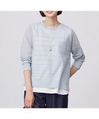 【ジェイ プレス/J.PRESS】の【WEB限定・洗える】Vis/Peスパーク シアー ボーダー ニット 人気、トレンドファッション・服の通販 founy(ファニー) ファッション Fashion レディースファッション Fashion for Women トップス・カットソー Cut & Sew Tops ニット Knit Tops & Sweaters おすすめ Recommended / Our Picks シアー Sheer, See-Through セーター Sweater, Knitwear ドレープ Drape, Draping Fabric ボーダー Border, Stripe エレガント 上品 Elegant 夏 Summer 春 Spring S/S・春夏 SS, Spring/Summer, Warm Season 洗える Machine Washable thumbnail サックス×サックス系|ID: prp329100004871985 ipo3291000000036326802