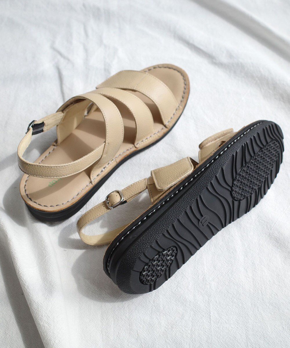【ポインター/Pointer】の本革 甲幅調整 マジックテープ付きサンダル インテリア・キッズ・メンズ・レディースファッション・服の通販 founy(ファニー) 　ファッション　Fashion　レディースファッション　Fashion for Women　インソール　Shoe Insole　春　Spring　クッション　Cushion, Throw Pillow　軽量　Lightweight, Ultra Light　サンダル　Sandals, Summer Shoes　ストラップサンダル　Strappy Sandals, Strap Sandals　フィット　Fit, Slim Fit　ラップ　Wrap, Wrap Design　S/S・春夏　SS, Spring/Summer, Warm Season　夏　Summer　ベージュ|ID: prp329100004871986 ipo3291000000036326805