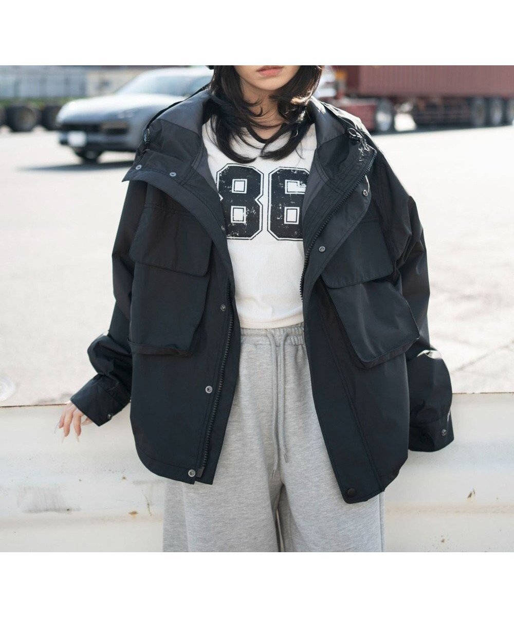 【ウィゴー/WEGO】の【ユニセックス着用ITEM/アウトドア】フードシェルブルゾン インテリア・キッズ・メンズ・レディースファッション・服の通販 founy(ファニー) 　ファッション　Fashion　レディースファッション　Fashion for Women　アウター　Coat / Outerwear Collection　レディースジャケット・軽アウター　Jackets　ブルゾンジャケット・スポーティアウター　Blouson Jackets　アウトドア　Outdoor Clothing　インナー　Innerwear　春　Spring　秋　Autumn　カーゴパンツ　Cargo Pants, Utility Pants　クール　Cool, Chic　軽量　Lightweight, Ultra Light　シューズ　Shoes, Footwear　シンプル　Simple, Minimal　ジャケット　Jacket, Outerwear　スニーカー　Sneakers, Trainers　スマホ　Smartphone, Mobile Device　デニム　Denim, Jeans Material　ドット　Polka Dot, Dot Pattern　ドローコード　Drawcord, Drawstring Cord　ビッグ　Big, Oversized　フロント　Front, Front Design　ブルゾン　Blouson, Bomber Jacket　プリント　Print, Printed Pattern　ポケット　Pocket, Pocket Detail　防寒　Cold Protection, Winter-Ready　ワイド　Wide, Wide Fit　冬　Winter / This Winter　A/W・秋冬　Autumn/Winter　S/S・春夏　SS, Spring/Summer, Warm Season　ブラック|ID: prp329100004872008 ipo3291000000036326964