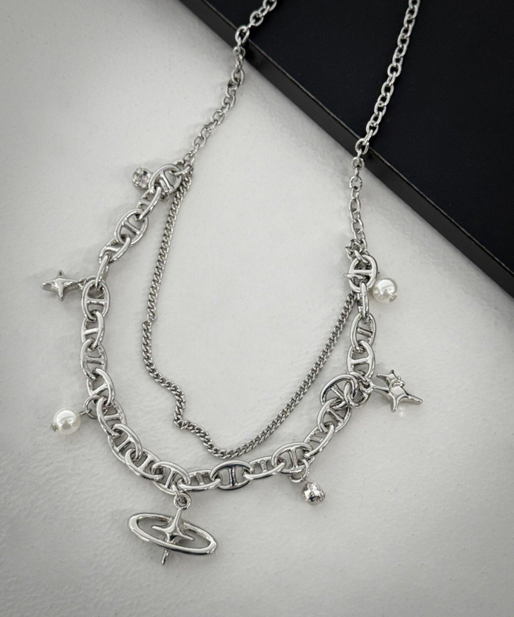 【ウィゴー/WEGO】のLマルチチャームダブルネックレス インテリア・キッズ・メンズ・レディースファッション・服の通販 founy(ファニー) 　ファッション　Fashion　レディースファッション　Fashion for Women　ジュエリー　Jewelry　ネックレス　Necklaces & Pendants　アクセサリー　Fashion Accessories　シンプル　Simple, Minimal　スマホ　Smartphone, Mobile Device　ダブル　Double, Double-Breasted　チェーン　Chain, Chain Strap　ネックレス　Necklace, Pendant Necklace　バランス　Balance, Style Balance　パール　Pearl, Pearl Accent　モチーフ　Motif, Design Theme　リボン　Ribbon, Bow　エレガント 上品　Elegant　柄3|ID: prp329100004872014 ipo3291000000036326989