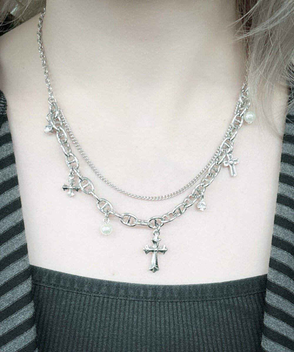 【ウィゴー/WEGO】のLマルチチャームダブルネックレス インテリア・キッズ・メンズ・レディースファッション・服の通販 founy(ファニー) 　ファッション　Fashion　レディースファッション　Fashion for Women　ジュエリー　Jewelry　ネックレス　Necklaces & Pendants　アクセサリー　Fashion Accessories　シンプル　Simple, Minimal　スマホ　Smartphone, Mobile Device　ダブル　Double, Double-Breasted　チェーン　Chain, Chain Strap　ネックレス　Necklace, Pendant Necklace　バランス　Balance, Style Balance　パール　Pearl, Pearl Accent　モチーフ　Motif, Design Theme　リボン　Ribbon, Bow　エレガント 上品　Elegant　柄4|ID: prp329100004872014 ipo3291000000036326990