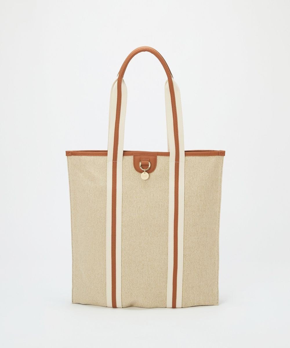 【トプカピ/TOPKAPI】の【TREASURE TOPKAPI】レザーコンビ ストライプハンドル スリム トートバッグ A4 / 軽量 インテリア・キッズ・メンズ・レディースファッション・服の通販 founy(ファニー) 　ファッション　Fashion　レディースファッション　Fashion for Women　バッグ　Bags　おすすめ　Recommended / Our Picks　キャンバス　Canvas, Canvas Fabric　コンビ　Combo, Combination Style　ジャケット　Jacket, Outerwear　ストライプ　Stripe, Striped Pattern　スリム　Slim, Slim Fit　デニム　Denim, Jeans Material　ポーチ　Pouch, Small Case　軽量　Lightweight, Ultra Light　ビジネス 仕事 通勤　Business / Work / Commuting　キャメル|ID: prp329100004872027 ipo3291000000036327035