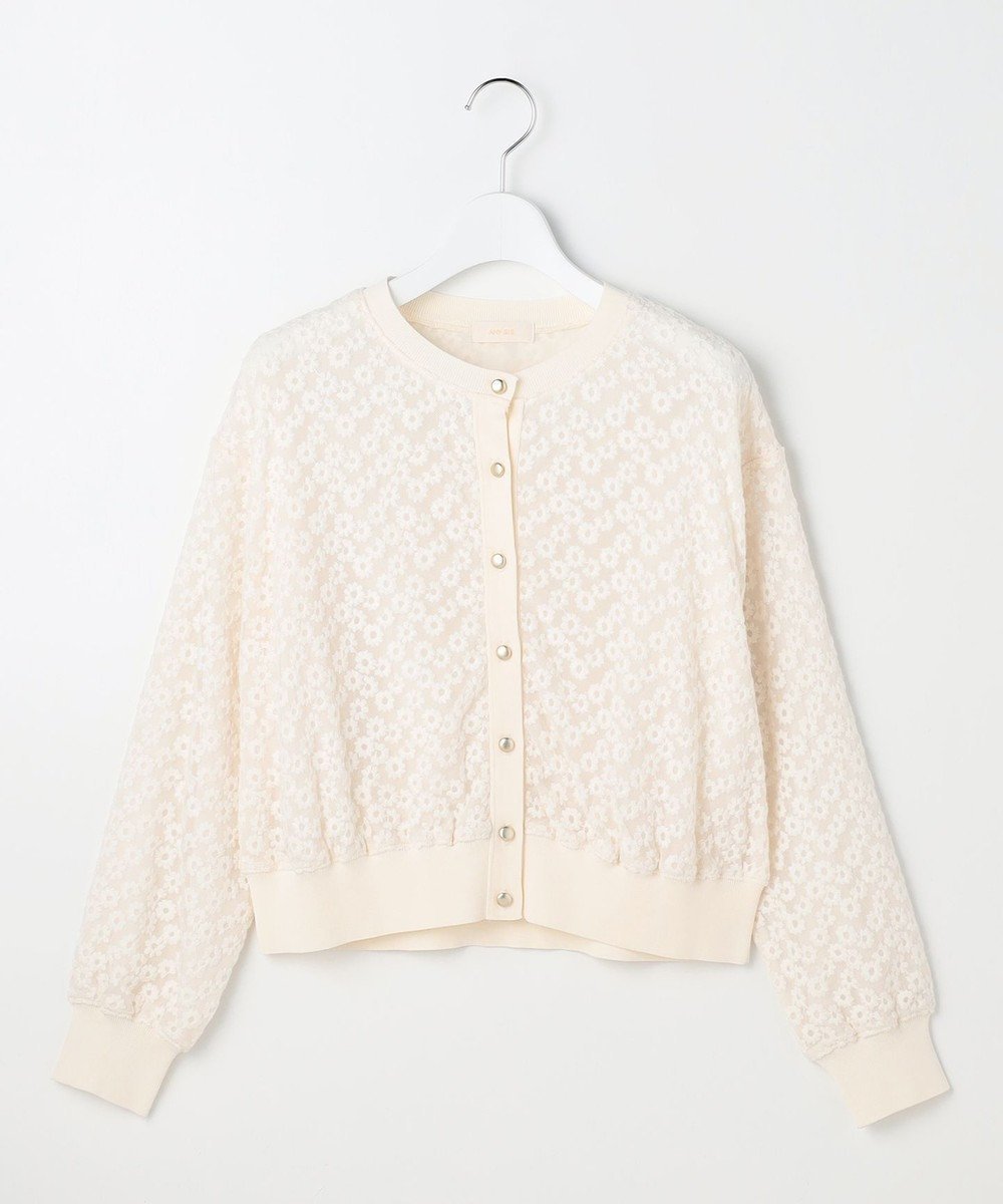 【エニィ スィス/any SiS】のレーシー ニット ブルゾン インテリア・キッズ・メンズ・レディースファッション・服の通販 founy(ファニー) 　ファッション　Fashion　レディースファッション　Fashion for Women　トップス・カットソー　Cut & Sew Tops　ニット　Knit Tops & Sweaters　カーディガン・羽織り　Layered Style Cardigans　おすすめ　Recommended / Our Picks　ウォッシャブル　Machine Washable　カーディガン　Cardigan, Knitwear　シアー　Sheer, See-Through　シフォン　Chiffon, Lightweight Fabric　シンプル　Simple, Minimal　ストレッチ　Stretch, Stretchy Fabric　チュール　Tulip, Tulip Motif　デニム　Denim, Jeans Material　トレンド　Trend, Trending Now　ブルゾン　Blouson, Bomber Jacket　レーシー　Lacy, Lace-Like　エレガント 上品　Elegant　夏　Summer　新作・新入荷　New Arrivals / New In　春　Spring　S/S・春夏　SS, Spring/Summer, Warm Season　ビジネス 仕事 通勤　Business / Work / Commuting　オフ|ID: prp329100004872045 ipo3291000000036327171