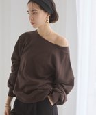 【ウィゴー/WEGO】の【ANGIE VINTAGE/SETUP対応アイテム】オフショルダー裏毛スウェット ダークブラウン|ID: prp329100004872049 ipo3291000000036327209