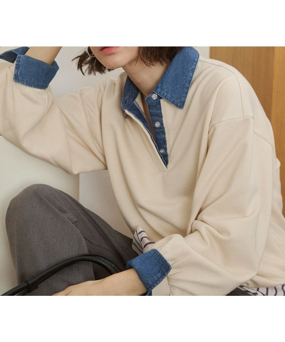 【ウィゴー/WEGO】の【ANGIE VINTAGE】デニム襟スウェット インテリア・キッズ・メンズ・レディースファッション・服の通販 founy(ファニー) ファッション Fashion レディースファッション Fashion for Women トップス・カットソー Cut & Sew Tops レディースパーカー・カジュアルフーディー Casual Hoodies & Sweatshirts スウェット・クルーネックトップス Sweatshirts & Crewnecks / Relaxed Fit Sweat Tops アクセサリー Fashion Accessories 春 Spring カフス Cuff Design クラシック Classic, Timeless Style シンプル Simple, Minimal スウェット / スエット Sweatshirt, Sweatwear デニム Denim, Jeans Material トレンド Trend, Trending Now ドッキング Docking, Mixed Material フェミニン Feminine, Girly ベーシック Basic, Essential ポケット Pocket, Pocket Detail ポロシャツ Polo Shirt, Collared Tee ミックス Mix, Mixed Style S/S・春夏 SS, Spring/Summer, Warm Season おすすめ Recommended / Our Picks 夏 Summer ホワイトアイボリー|ID: prp329100004872058 ipo3291000000036327345