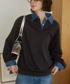 【ウィゴー/WEGO】の【ANGIE VINTAGE】デニム襟スウェット 人気、トレンドファッション・服の通販 founy(ファニー) ファッション Fashion レディースファッション Fashion for Women トップス・カットソー Cut & Sew Tops レディースパーカー・カジュアルフーディー Casual Hoodies & Sweatshirts スウェット・クルーネックトップス Sweatshirts & Crewnecks / Relaxed Fit Sweat Tops アクセサリー Fashion Accessories 春 Spring カフス Cuff Design クラシック Classic, Timeless Style シンプル Simple, Minimal スウェット / スエット Sweatshirt, Sweatwear デニム Denim, Jeans Material トレンド Trend, Trending Now ドッキング Docking, Mixed Material フェミニン Feminine, Girly ベーシック Basic, Essential ポケット Pocket, Pocket Detail ポロシャツ Polo Shirt, Collared Tee ミックス Mix, Mixed Style S/S・春夏 SS, Spring/Summer, Warm Season おすすめ Recommended / Our Picks 夏 Summer thumbnail ブラック中濃色|ID: prp329100004872058 ipo3291000000036327347