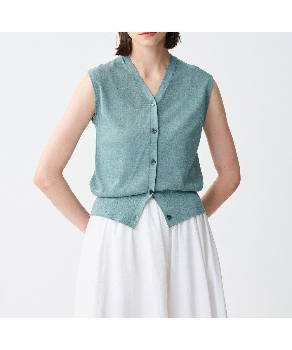 【アンクレイヴ/uncrave】のシアーニット ノースリーブベスト インテリア・キッズ・メンズ・レディースファッション・服の通販 founy(ファニー) ファッション Fashion レディースファッション Fashion for Women アウター Coat / Outerwear Collection トップス・カットソー Cut & Sew Tops ニット Knit Tops & Sweaters キャミソール&ノースリーブ Camisoles & Sleeveless Tops ベスト&ジレ / 重ね着スタイル Vests & Gilets カーディガン Cardigan, Knitwear ノースリーブ Sleeveless, No-Sleeve ベスト Vest, Waistcoat 夏 Summer 春 Spring S/S・春夏 SS, Spring/Summer, Warm Season アッシュブルー|ID: prp329100004872278 ipo3291000000036337700