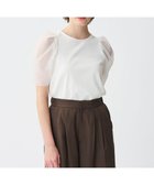 【アンクレイヴ/uncrave】のダブルフェイスジャージー オーガンジーコンビトップス 人気、トレンドファッション・服の通販 founy(ファニー) ファッション Fashion レディースファッション Fashion for Women トップス・カットソー Cut & Sew Tops シャツ・ブラウス・オフィスカジュアル Elegant Blouses & Button-Ups ロングTシャツ・Tシャツ Longline T-Shirts & Tees カットソー・ベーシックTシャツ Cut-and-Sewn Tops / Stretch Tees & Basics 春 Spring カットソー Cut and Sewn Top シアー Sheer, See-Through シルケット Silket, Silky Cotton スリット Slit, Slit Detail S/S・春夏 SS, Spring/Summer, Warm Season 夏 Summer thumbnail オフ|ID: prp329100004872281 ipo3291000000036337711