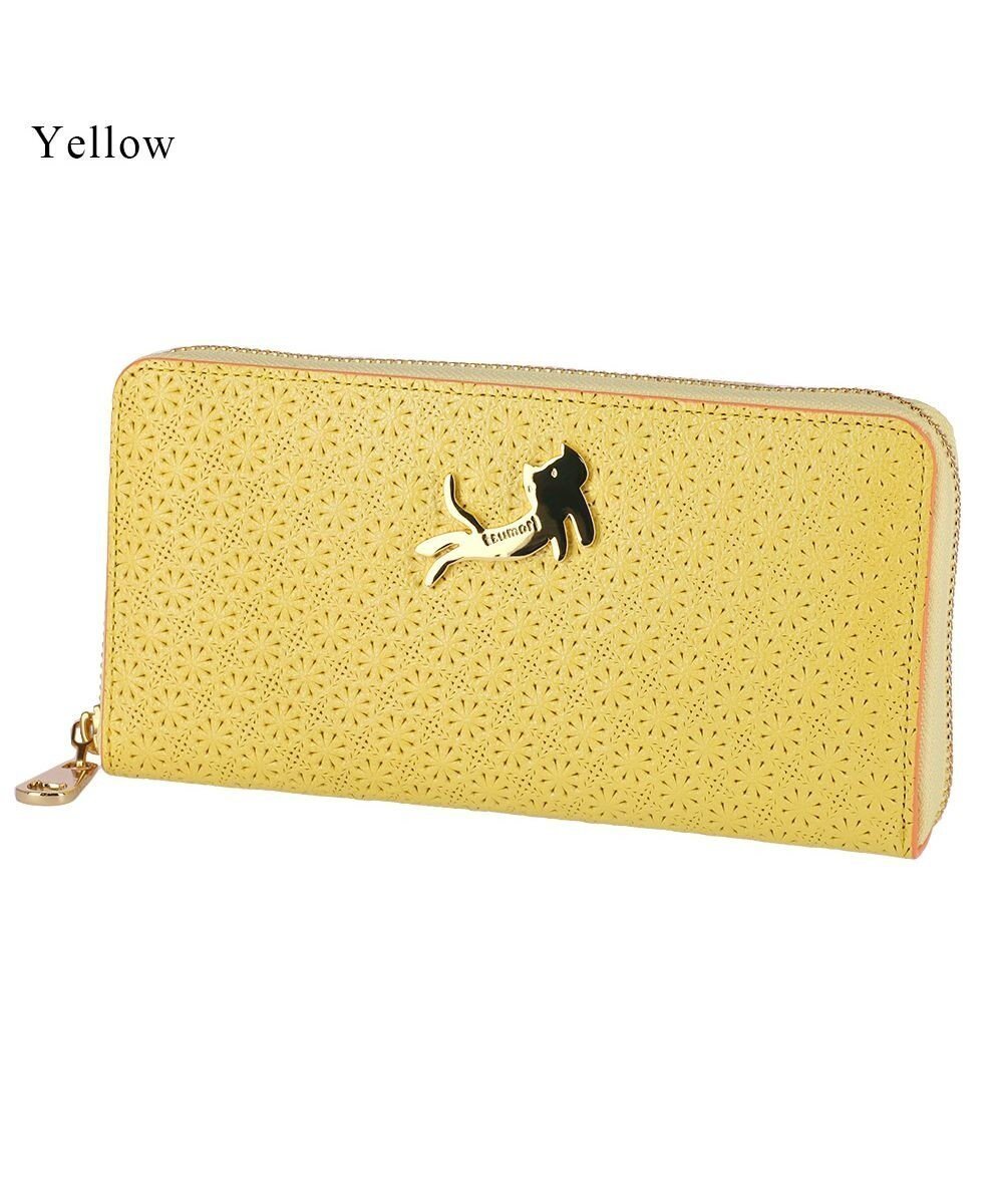 【ツモリチサト キャリー/tsumori chisato CARRY】のキラネコフラワー ラウンドファスナー長財布 インテリア・キッズ・メンズ・レディースファッション・服の通販 founy(ファニー) ファッション Fashion レディースファッション Fashion for Women ミニ財布・二つ折り財布 Wallets & Card Cases ネコ Cat, Feline Motif フラワー Flower, Floral ラウンド Round, Round Neck 春 Spring 財布 Wallet, Purse イエロー|ID: prp329100004872346 ipo3291000000036337935
