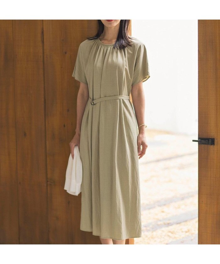 【ジェイ プレス/J.PRESS】の【WEB限定・洗える】ナチュラルスムース ワンピース インテリア・キッズ・メンズ・レディースファッション・服の通販 founy(ファニー) https://founy.com/ ファッション Fashion レディースファッション Fashion for Women ワンピース Dresses とろみ Fluid, Flowy Fabric ギャザー Gathered, Ruffled ストレッチ Stretch, Stretchy Fabric ラウンド Round, Round Neck ループ Loop, Loop Knit ヴィンテージ Vintage Style 夏 Summer 春 Spring S/S・春夏 SS, Spring/Summer, Warm Season 洗える Machine Washable |ID: prp329100004872356 ipo3291000000036337986