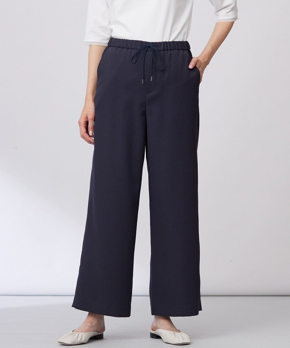 【ジェイ プレス/J.PRESS】の【洗える】エアロツイルストライプ イージーパンツ インテリア・キッズ・メンズ・レディースファッション・服の通販 founy(ファニー) 　ファッション　Fashion　レディースファッション　Fashion for Women　パンツ　Pants & Trousers　サッカー　Seersucker, Summer Fabric　シンプル　Simple, Minimal　ストレッチ　Stretch, Stretchy Fabric　リラックス　Relax, Relaxed Fit　ワイド　Wide, Wide Fit　夏　Summer　春　Spring　S/S・春夏　SS, Spring/Summer, Warm Season　洗える　Machine Washable　軽量　Lightweight, Ultra Light　ネイビー系|ID: prp329100004872358 ipo3291000000036337996