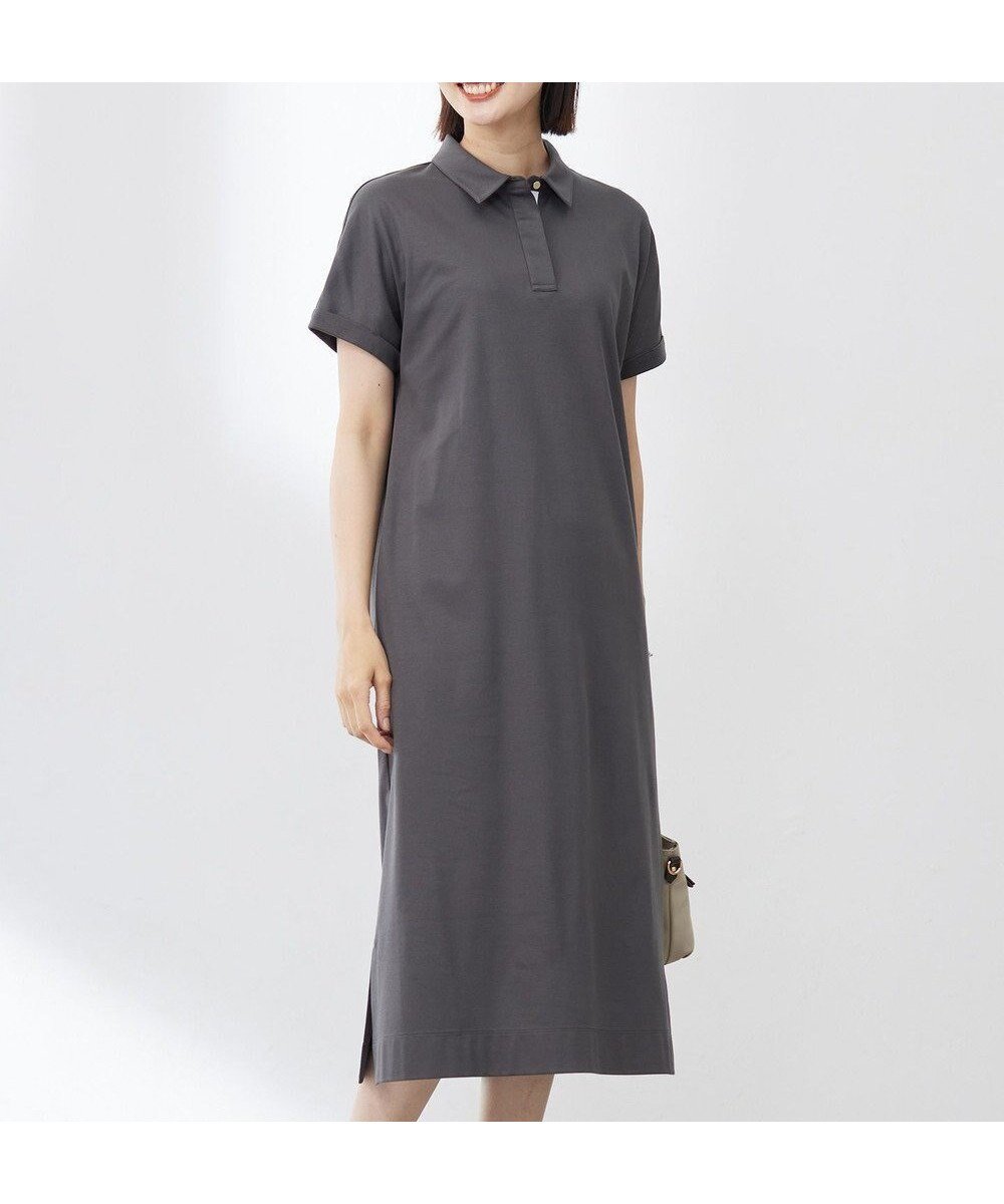 【ジェイ プレス/J.PRESS】の【WEB限定カラーあり・洗える】コンパクトコットンスムース ポロワンピース インテリア・キッズ・メンズ・レディースファッション・服の通販 founy(ファニー) 　ファッション　Fashion　レディースファッション　Fashion for Women　ワンピース　Dresses　オレンジ　Orange　春　Spring　洗える　Machine Washable　カットソー　Cut and Sewn Top　メタル　Metal, Metal Parts　リラックス　Relax, Relaxed Fit　S/S・春夏　SS, Spring/Summer, Warm Season　夏　Summer　スレート系|ID: prp329100004872361 ipo3291000000036338016