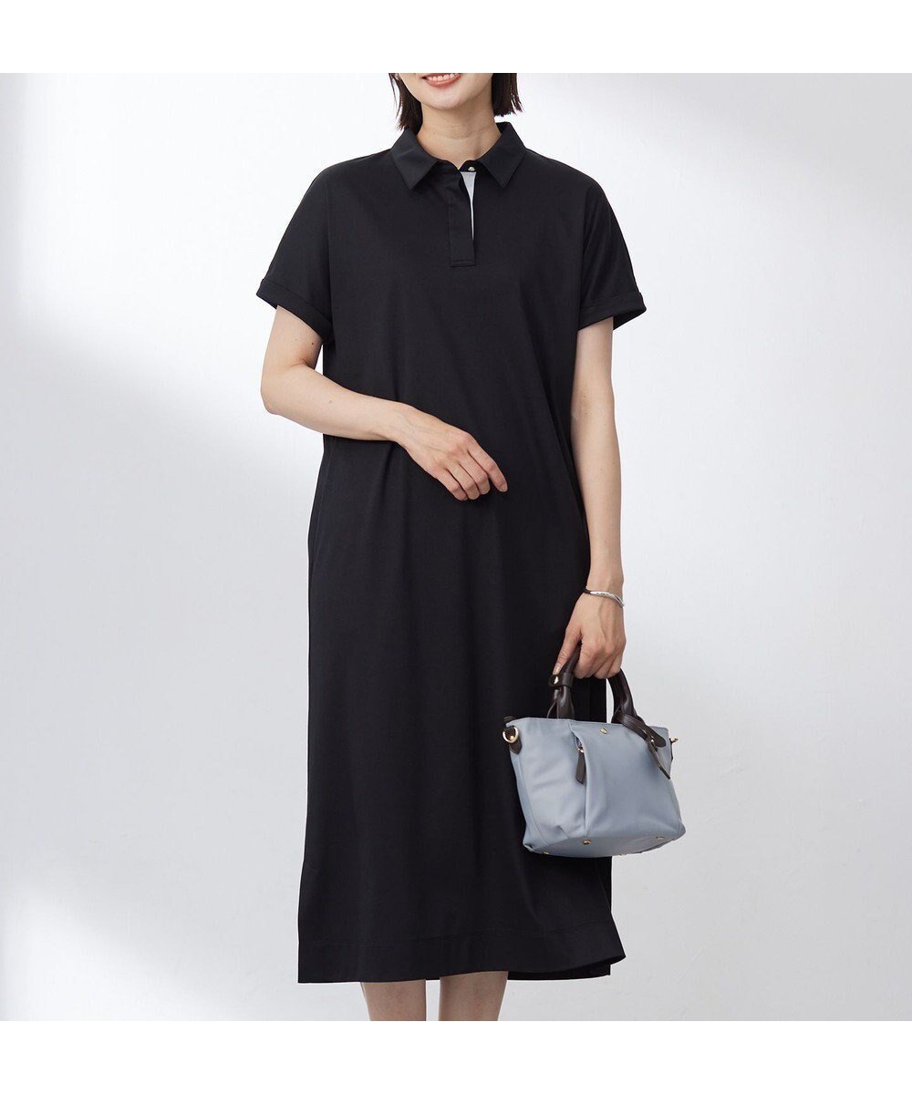 【ジェイ プレス/J.PRESS】の【WEB限定カラーあり・洗える】コンパクトコットンスムース ポロワンピース インテリア・キッズ・メンズ・レディースファッション・服の通販 founy(ファニー) 　ファッション　Fashion　レディースファッション　Fashion for Women　ワンピース　Dresses　オレンジ　Orange　春　Spring　洗える　Machine Washable　カットソー　Cut and Sewn Top　メタル　Metal, Metal Parts　リラックス　Relax, Relaxed Fit　S/S・春夏　SS, Spring/Summer, Warm Season　夏　Summer　ブラック系|ID: prp329100004872361 ipo3291000000036338017
