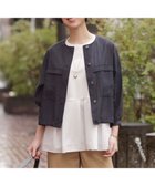 【ジェイ プレス/J.PRESS】の【洗える】Sheer Vis リネン ノーカラー ブルゾン ネイビー系|ID: prp329100004872363 ipo3291000000036338024