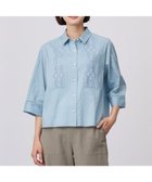 【ジェイ プレス/J.PRESS】の【洗える】セルロースライト刺繍 シャツ ブラウス ブルーグリーン系|ID: prp329100004872367 ipo3291000000036338050