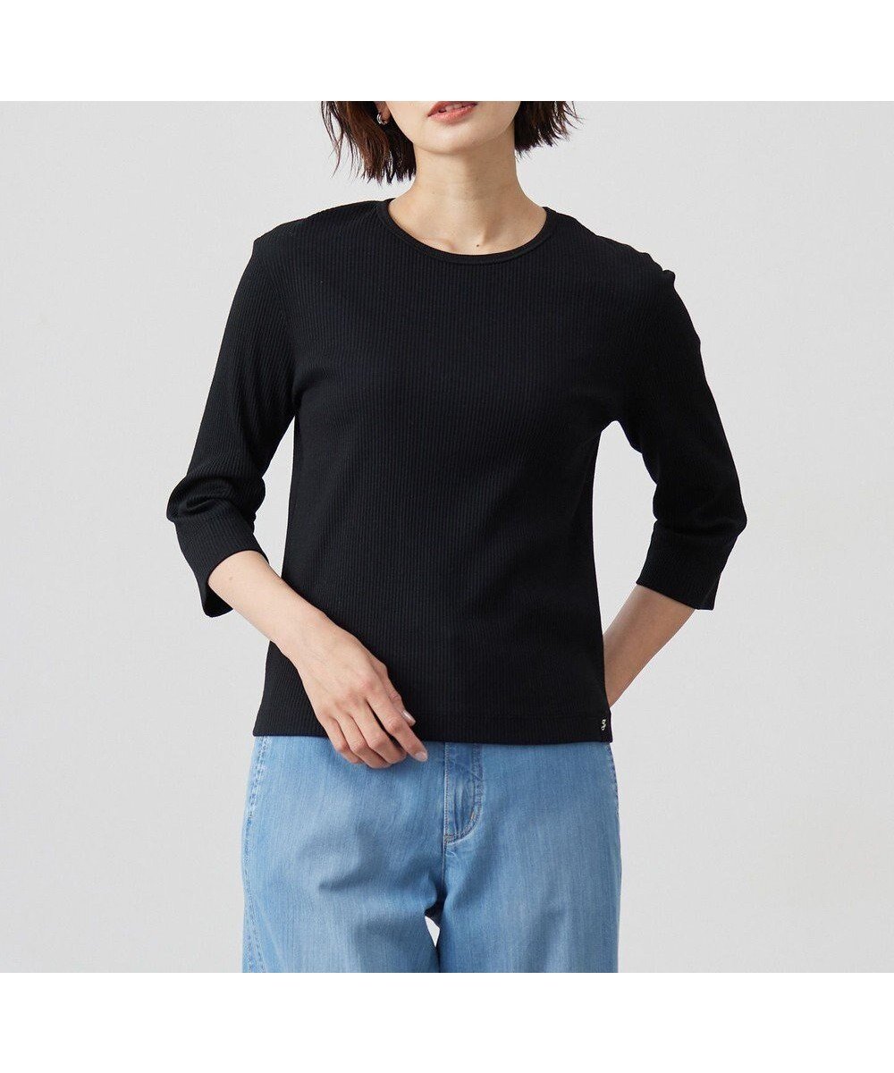 【ジェイ プレス/J.PRESS】のリブ クルーネック カットソー インテリア・キッズ・メンズ・レディースファッション・服の通販 founy(ファニー) ファッション Fashion レディースファッション Fashion for Women トップス・カットソー Cut & Sew Tops シャツ・ブラウス・オフィスカジュアル Elegant Blouses & Button-Ups ロングTシャツ・Tシャツ Longline T-Shirts & Tees カットソー・ベーシックTシャツ Cut-and-Sewn Tops / Stretch Tees & Basics おすすめ Recommended / Our Picks インナー Innerwear カットソー Cut and Sewn Top コンパクト Compact, Small Size サテン Satin, Glossy Fabric エレガント 上品 Elegant 夏 Summer 春 Spring S/S・春夏 SS, Spring/Summer, Warm Season ブラック系|ID: prp329100004872371 ipo3291000000036338073