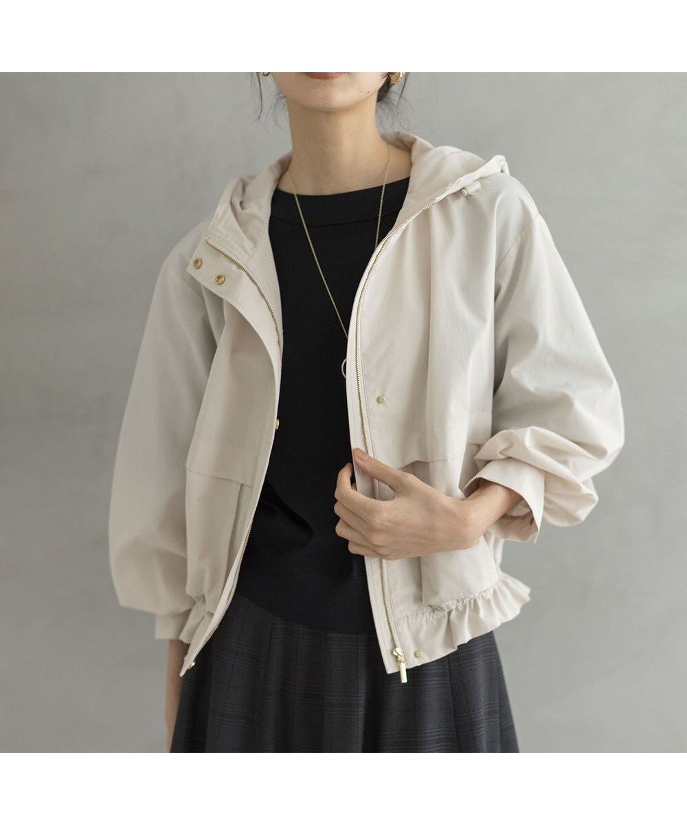 【組曲/KUMIKYOKU】のタイプライター マウンテンパーカー インテリア・キッズ・メンズ・レディースファッション・服の通販 founy(ファニー) 　ファッション　Fashion　レディースファッション　Fashion for Women　アウター　Coat / Outerwear Collection　レディースジャケット・軽アウター　Jackets　ジャケット　Jacket, Outerwear　タイプライター　Typewriter Fabric, Crisp Cotton　パーカー　Hoodie, Parka　フリル　Frill, Ruffle　ポケット　Pocket, Pocket Detail　ヨーク　Yoke, Yoke Design　A/W・秋冬　Autumn/Winter　ベージュ系|ID: prp329100004874362 ipo3291000000036357198