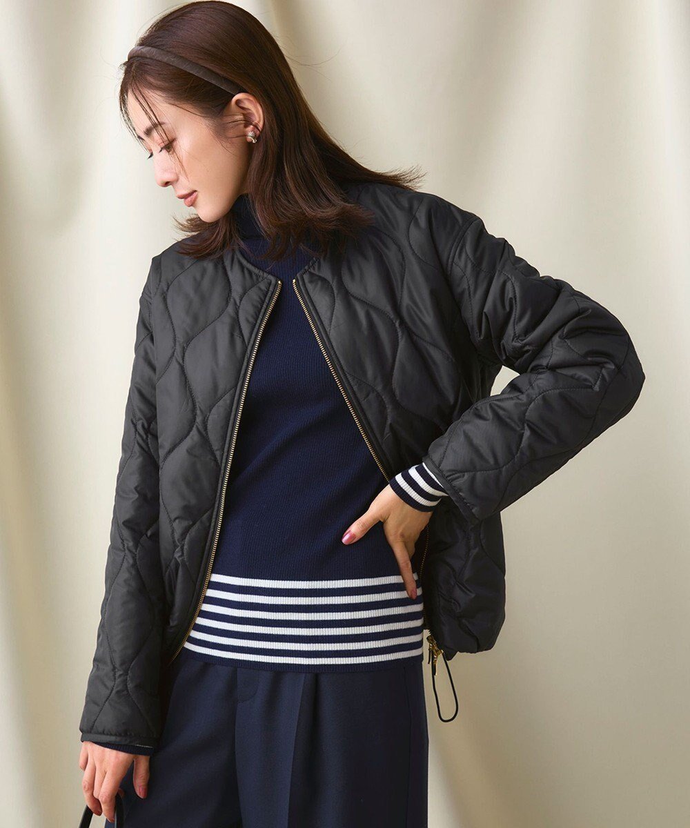 【23区/NIJYUSANKU】の中綿パディング コンパクト アウター インテリア・キッズ・メンズ・レディースファッション・服の通販 founy(ファニー) 　ファッション　Fashion　レディースファッション　Fashion for Women　アウター　Coat / Outerwear Collection　コート・ロングコート・ピーコート　Long Coats, Peacoats & More　レディースジャケット・軽アウター　Jackets　2025年　2025　2025-2026秋冬・A/W　Autumn/Winter 2025–26 AW25–26　冬　Winter / This Winter　コンパクト　Compact, Small Size　ジャケット　Jacket, Outerwear　タフタ　Taffeta, Structured Fabric　ダウン　Down, Puffer　フロント　Front, Front Design　ボトム　Bottoms, Lower Wear　エレガント 上品　Elegant　A/W・秋冬　Autumn/Winter　ブラック系|ID: prp329100004874375 ipo3291000000036357298