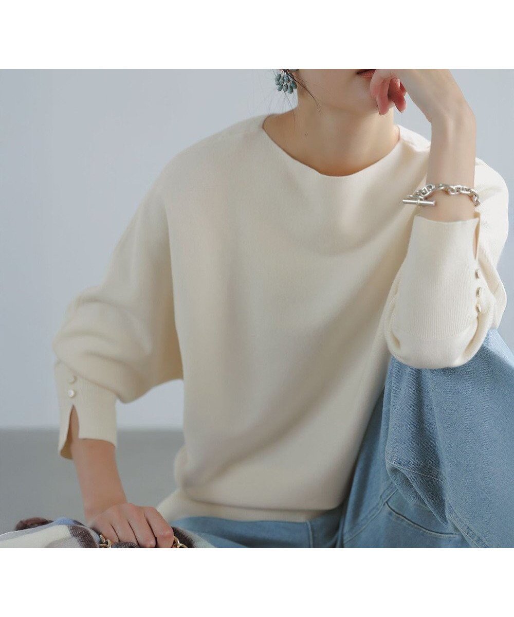 【エニィ スィス/any SiS】のCICA加工 ビューティドルマン ニット インテリア・キッズ・メンズ・レディースファッション・服の通販 founy(ファニー) 　ファッション　Fashion　レディースファッション　Fashion for Women　トップス・カットソー　Cut & Sew Tops　ニット　Knit Tops & Sweaters　軽量　Lightweight, Ultra Light　シルバー　Silver, Metallic Silver　ジャケット　Jacket, Outerwear　ストレッチ　Stretch, Stretchy Fabric　スリット　Slit, Slit Detail　セーター　Sweater, Knitwear　タイトスカート　Pencil Skirt, Tight Skirt　デニム　Denim, Jeans Material　フレア　Flare, Flared　ボトルネック　Bottle Neck, Mock Neck　リラックス　Relax, Relaxed Fit　ワイド　Wide, Wide Fit　A/W・秋冬　Autumn/Winter　おすすめ　Recommended / Our Picks　エレガント 上品　Elegant　新作・新入荷　New Arrivals / New In　アイボリー|ID: prp329100004877008 ipo3291000000036378510