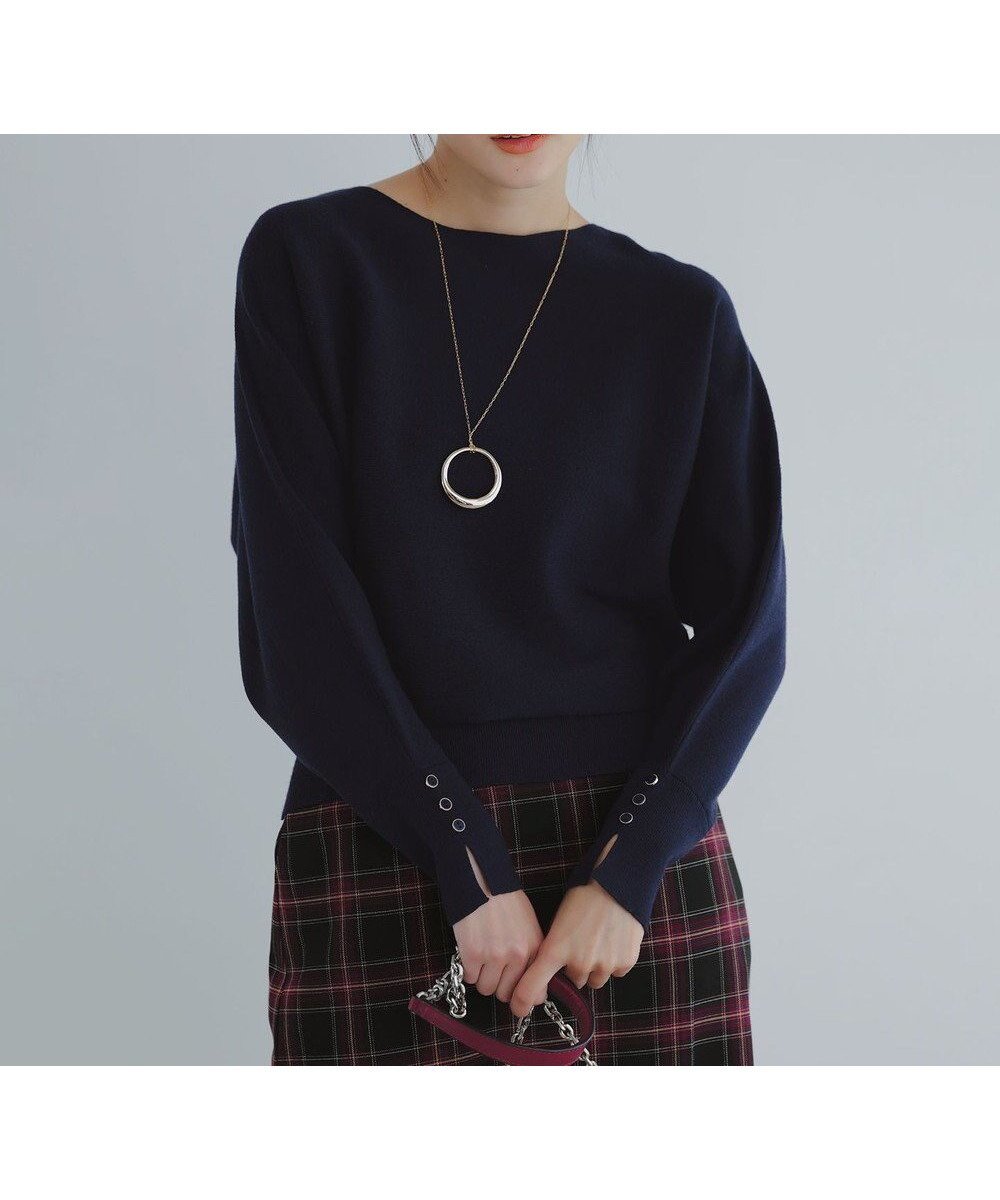 【エニィ スィス/any SiS】のCICA加工 ビューティドルマン ニット インテリア・キッズ・メンズ・レディースファッション・服の通販 founy(ファニー) 　ファッション　Fashion　レディースファッション　Fashion for Women　トップス・カットソー　Cut & Sew Tops　ニット　Knit Tops & Sweaters　軽量　Lightweight, Ultra Light　シルバー　Silver, Metallic Silver　ジャケット　Jacket, Outerwear　ストレッチ　Stretch, Stretchy Fabric　スリット　Slit, Slit Detail　セーター　Sweater, Knitwear　タイトスカート　Pencil Skirt, Tight Skirt　デニム　Denim, Jeans Material　フレア　Flare, Flared　ボトルネック　Bottle Neck, Mock Neck　リラックス　Relax, Relaxed Fit　ワイド　Wide, Wide Fit　A/W・秋冬　Autumn/Winter　おすすめ　Recommended / Our Picks　エレガント 上品　Elegant　新作・新入荷　New Arrivals / New In　ネイビー|ID: prp329100004877008 ipo3291000000036378512