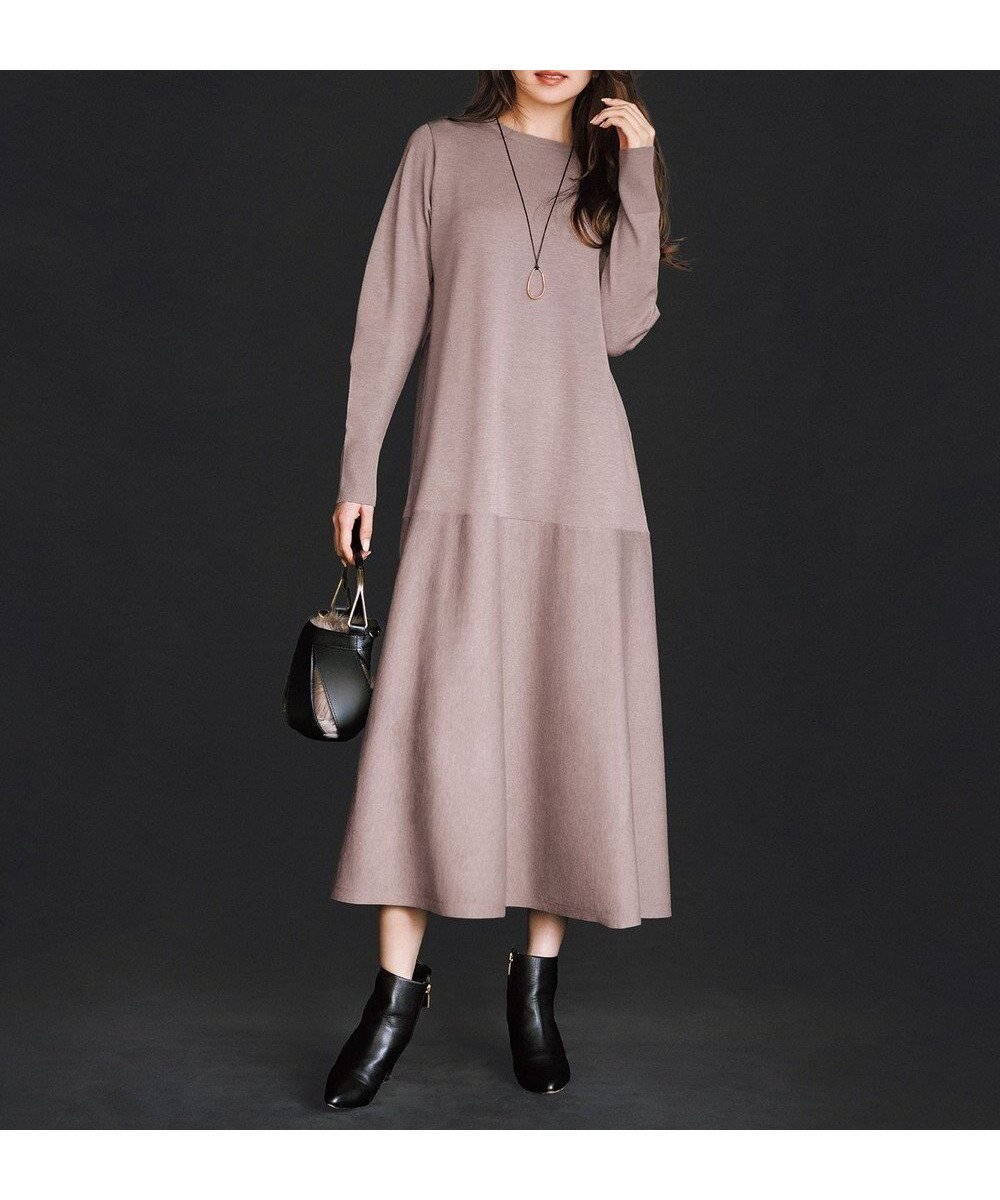 【アンフィーロ 自由区/UNFILO】のマイビューティニット フレアワンピース 人気、トレンドファッション・服の通販 founy(ファニー) 　ファッション　Fashion　レディースファッション　Fashion for Women　ワンピース　Dresses　ニットワンピース　Knit Dresses　ウォッシャブル　Machine Washable　エレガント 上品　Elegant　ツイスト　Tweed, Tweed Fabric　パール　Pearl, Pearl Accent　フレア　Flare, Flared　人気　Popular, Best Seller　抗菌　Antibacterial, Bacteria-Resistant　A/W・秋冬　Autumn/Winter　 other-1|ID: prp329100004877141 ipo3291000000036380471