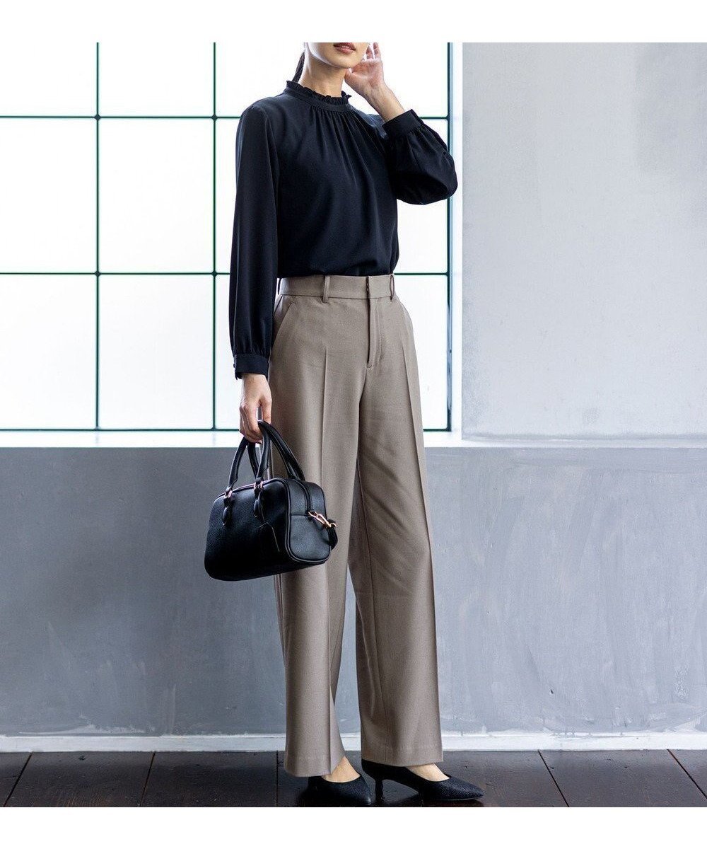 【エニィ スィス/any SiS】のフリルネックスタンド ブラウス インテリア・キッズ・メンズ・レディースファッション・服の通販 founy(ファニー) 　ファッション　Fashion　レディースファッション　Fashion for Women　トップス・カットソー　Cut & Sew Tops　シャツ・ブラウス・オフィスカジュアル　Elegant Blouses & Button-Ups　インナー　Innerwear　カーディガン　Cardigan, Knitwear　ジョーゼット　Georgette, Semi-Sheer Fabric　スリット　Slit, Slit Detail　トレンド　Trend, Trending Now　定番　Standard, Basic Item　人気　Popular, Best Seller　フリル　Frill, Ruffle　A/W・秋冬　Autumn/Winter　S/S・春夏　SS, Spring/Summer, Warm Season　おすすめ　Recommended / Our Picks　夏　Summer　エレガント 上品　Elegant　新作・新入荷　New Arrivals / New In　ビジネス 仕事 通勤　Business / Work / Commuting　ネイビー|ID: prp329100004877143 ipo3291000000036380515